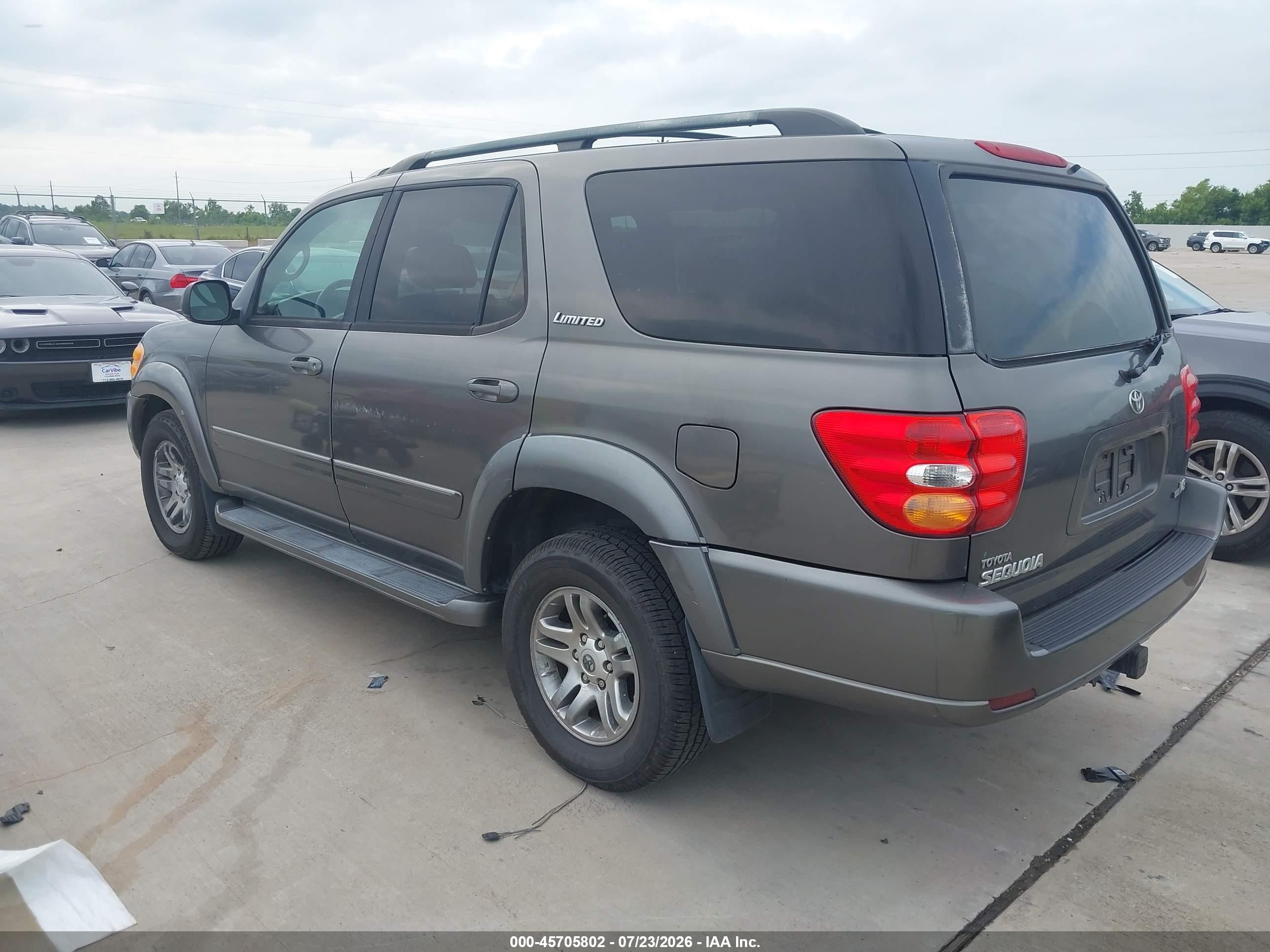 2003 Toyota Sequoia Limited V8 Gray vin: 5TDZT38A13S201596