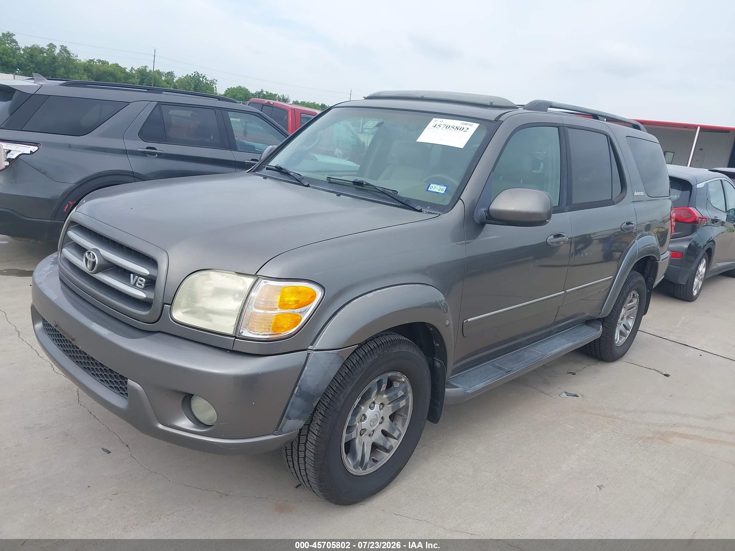 2003 Toyota Sequoia Limited V8 Gray vin: 5TDZT38A13S201596