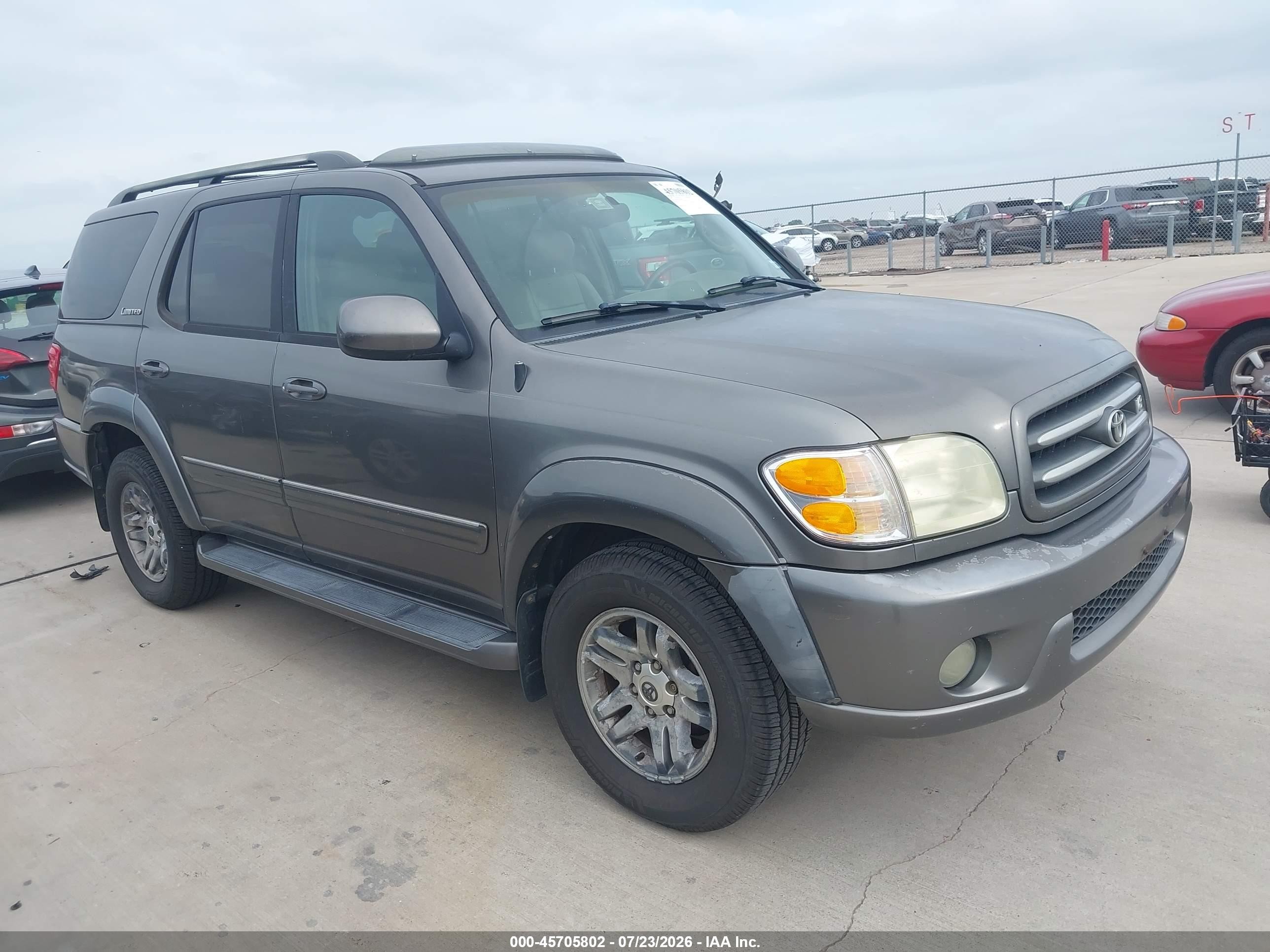 2003 Toyota Sequoia Limited V8 Gray vin: 5TDZT38A13S201596