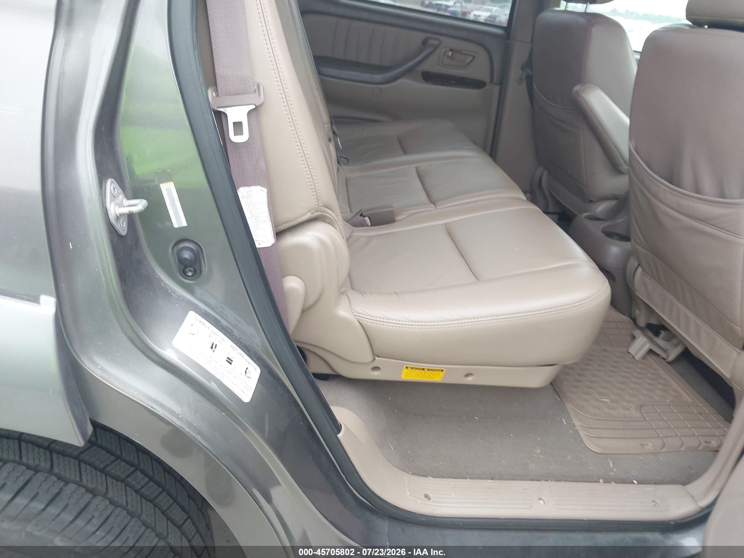 2003 Toyota Sequoia Limited V8 Gray vin: 5TDZT38A13S201596
