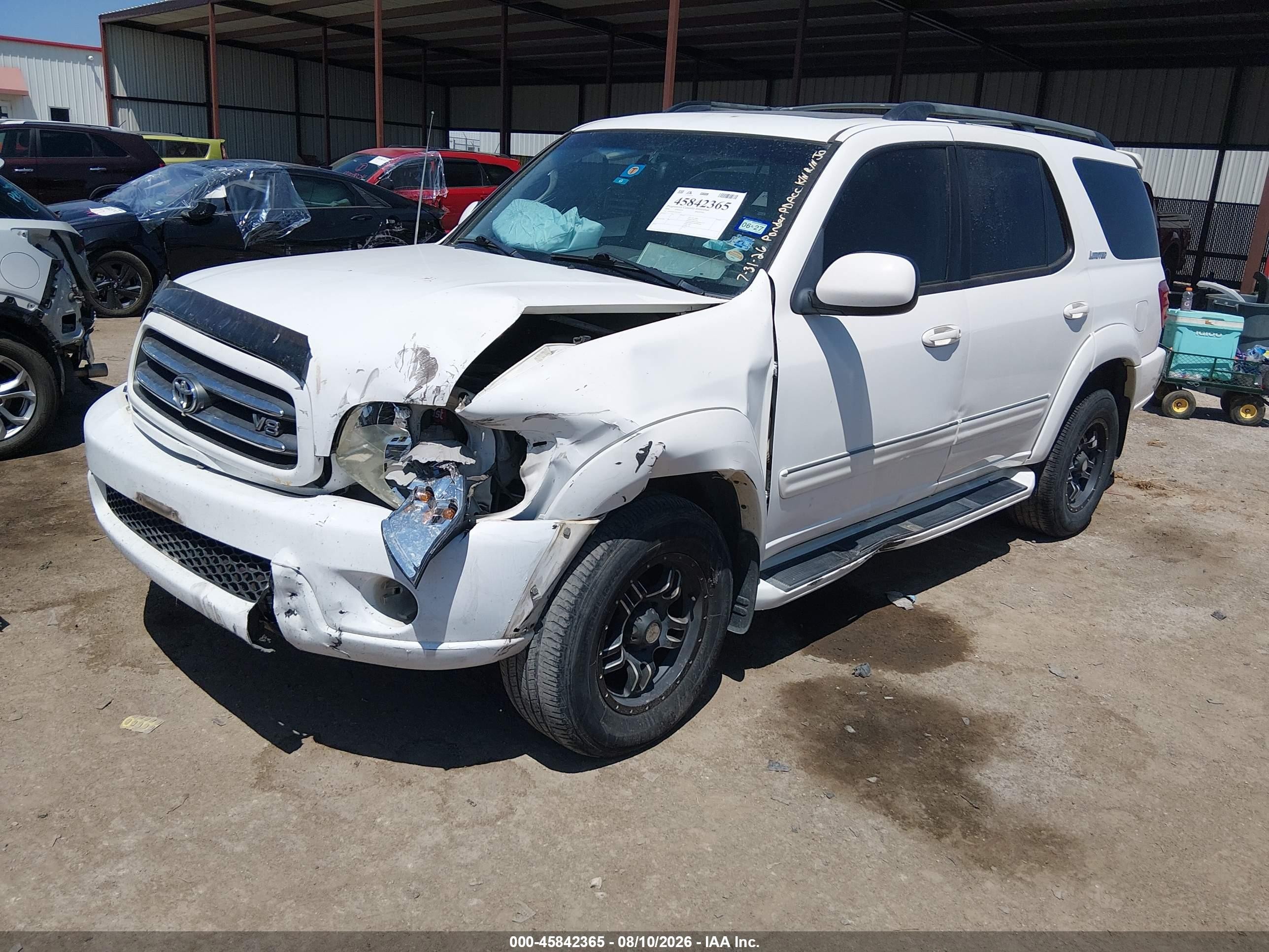 2004 Toyota Sequoia Limited V8 Белый vin: 5TDZT38A14S231635