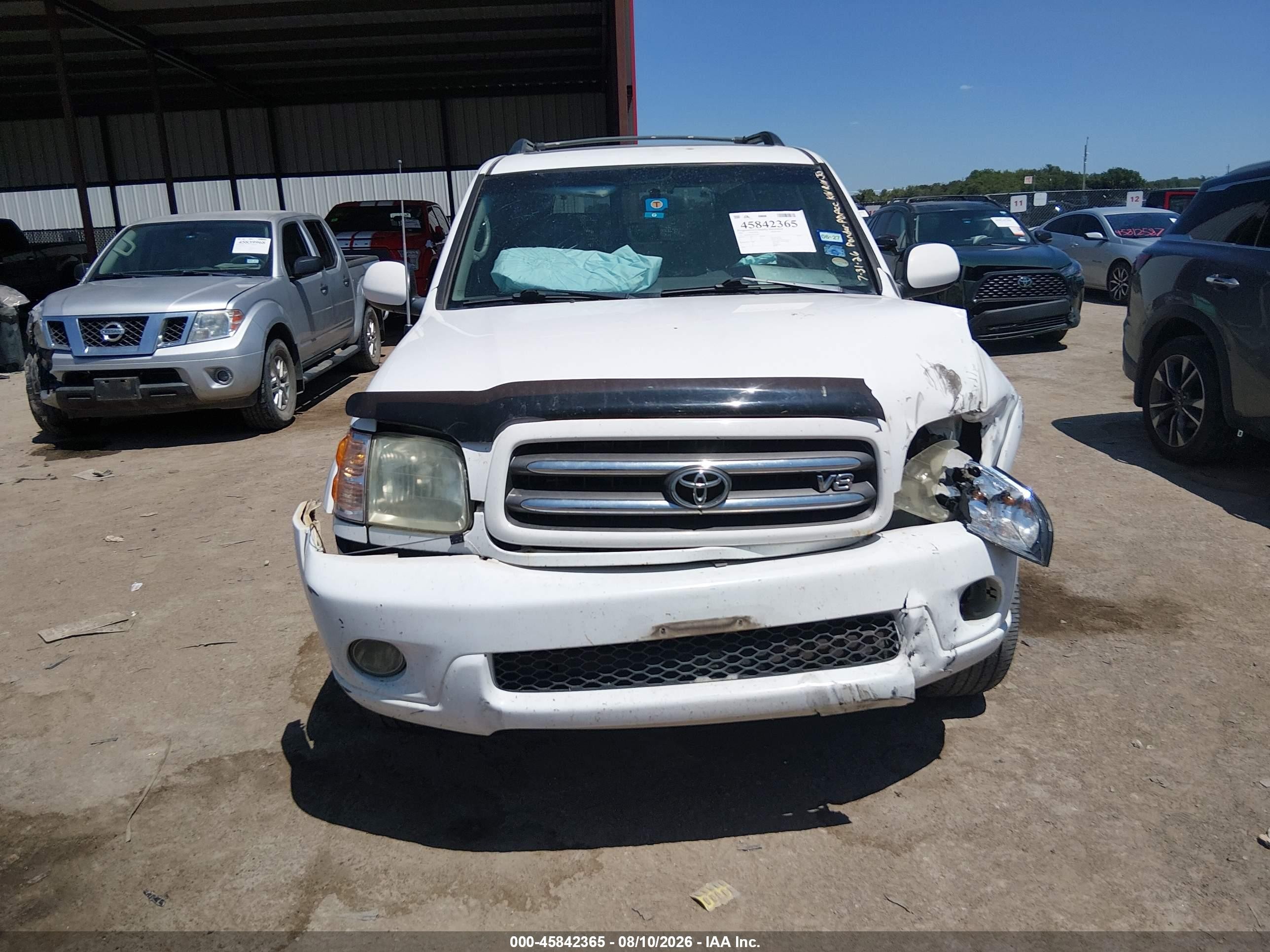 2004 Toyota Sequoia Limited V8 Белый vin: 5TDZT38A14S231635