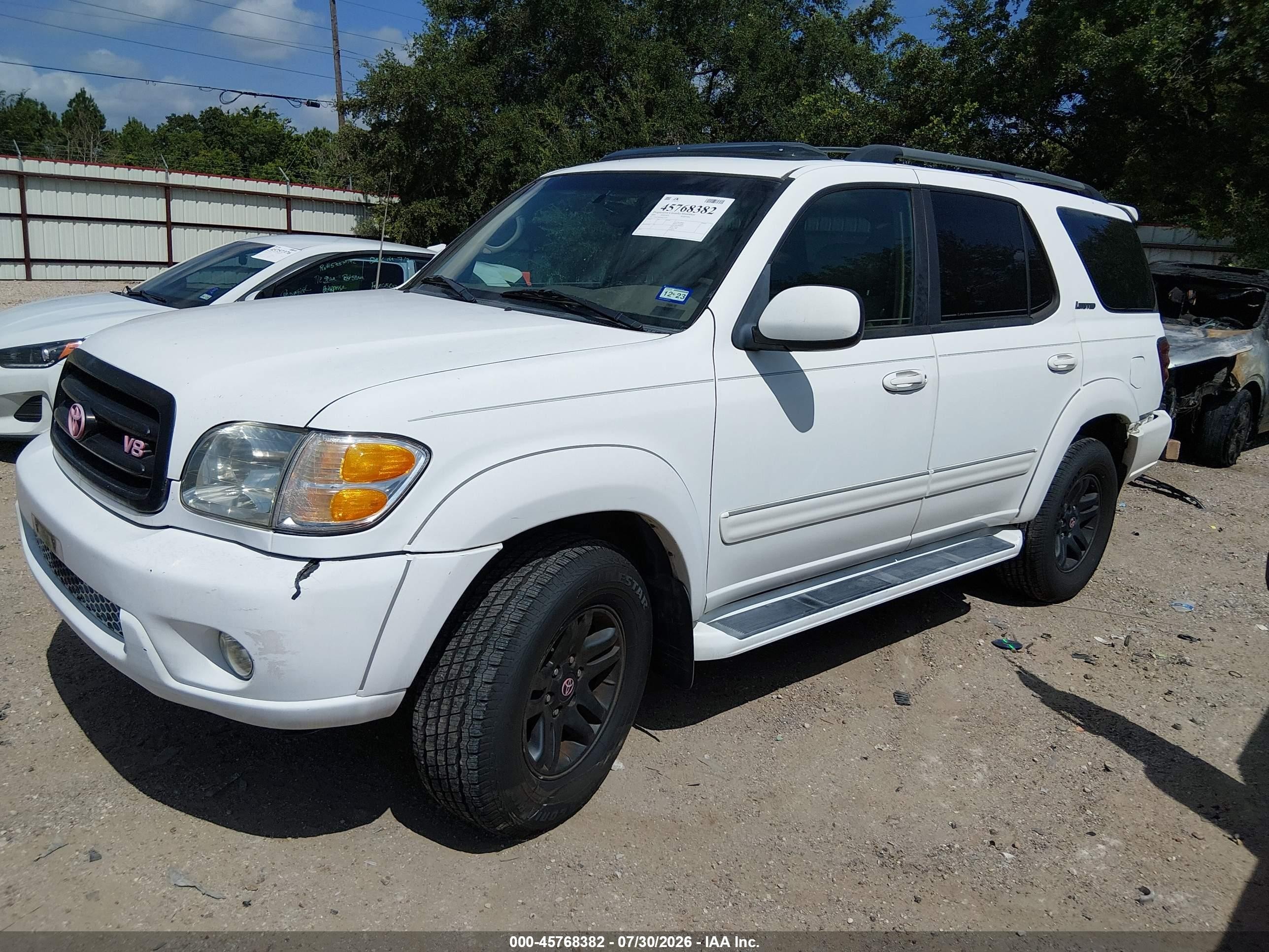 2004 Toyota Sequoia Limited V8 White vin: 5TDZT38A24S215430