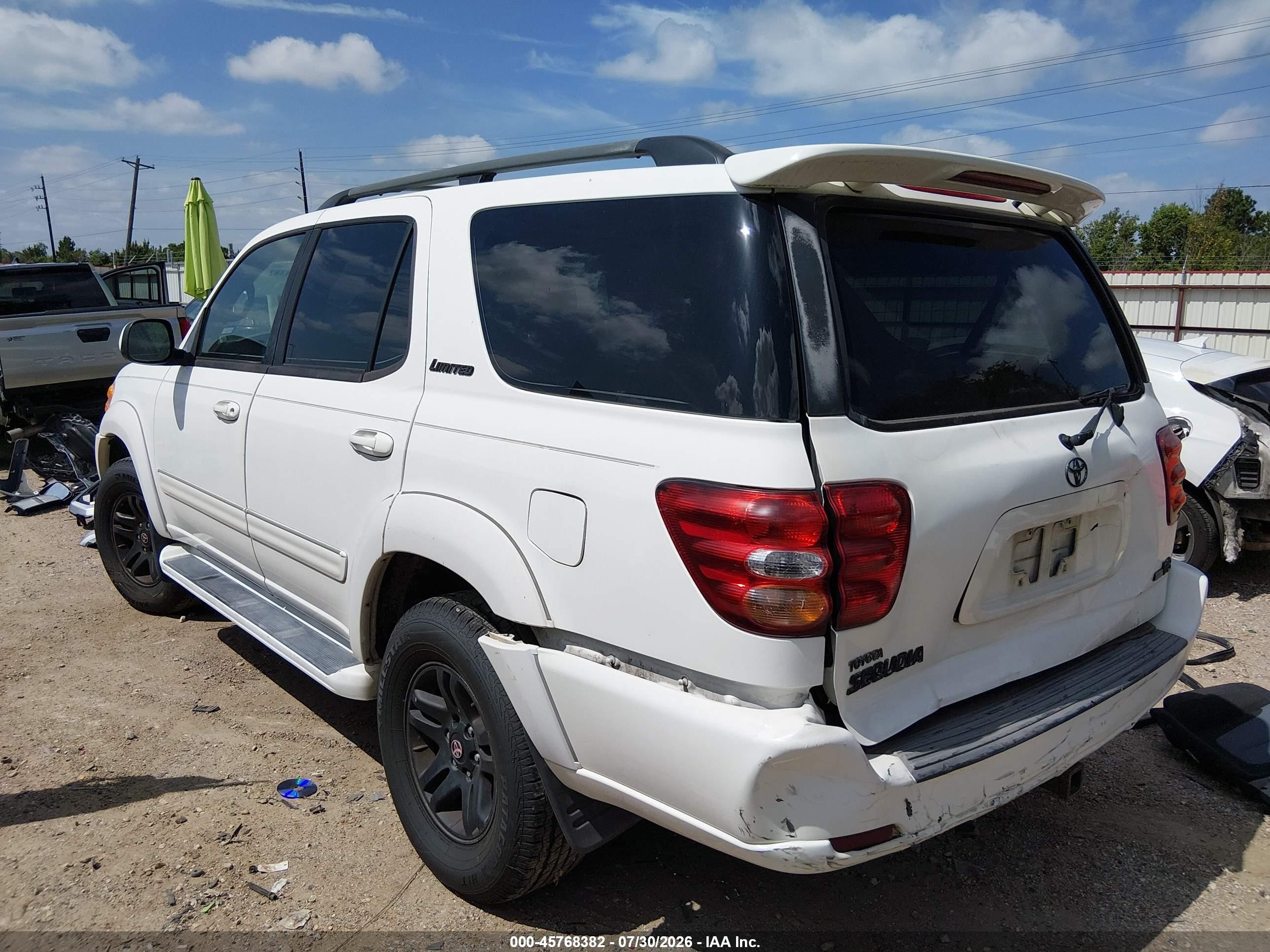 2004 Toyota Sequoia Limited V8 White vin: 5TDZT38A24S215430