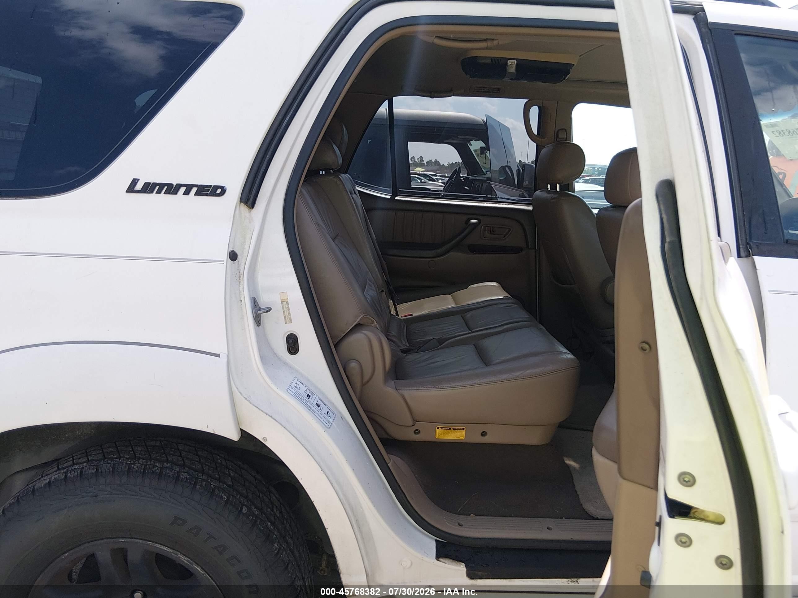 2004 Toyota Sequoia Limited V8 White vin: 5TDZT38A24S215430