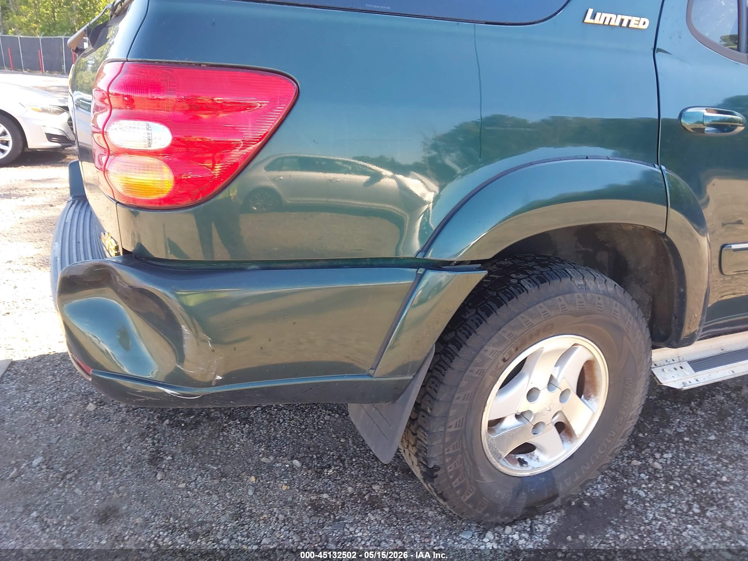 2001 Toyota Sequoia Limited V8 Green vin: 5TDZT38A31S047891