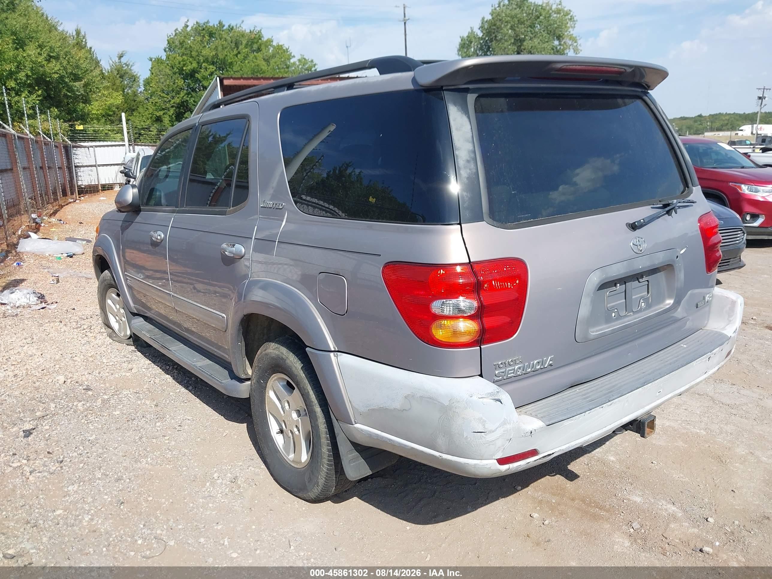 2002 Toyota Sequoia Limited V8 Серый vin: 5TDZT38A32S097398