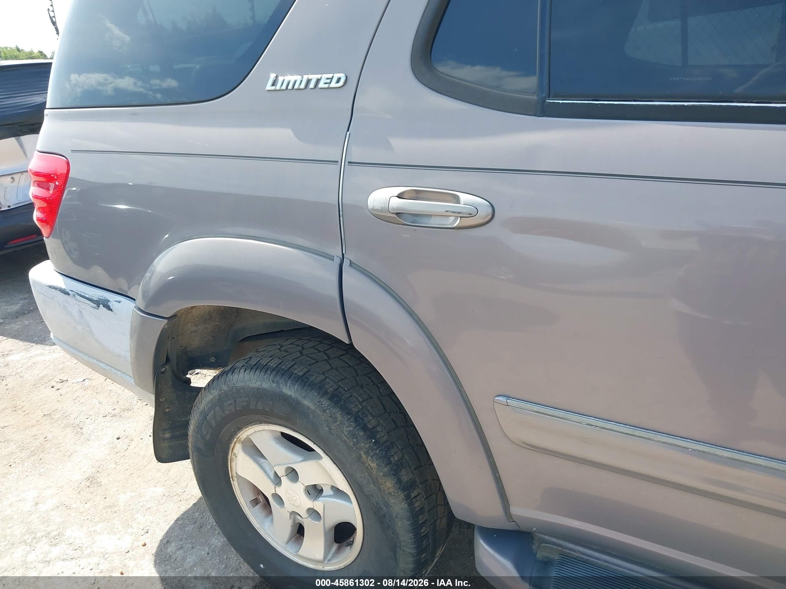 2002 Toyota Sequoia Limited V8 Серый vin: 5TDZT38A32S097398