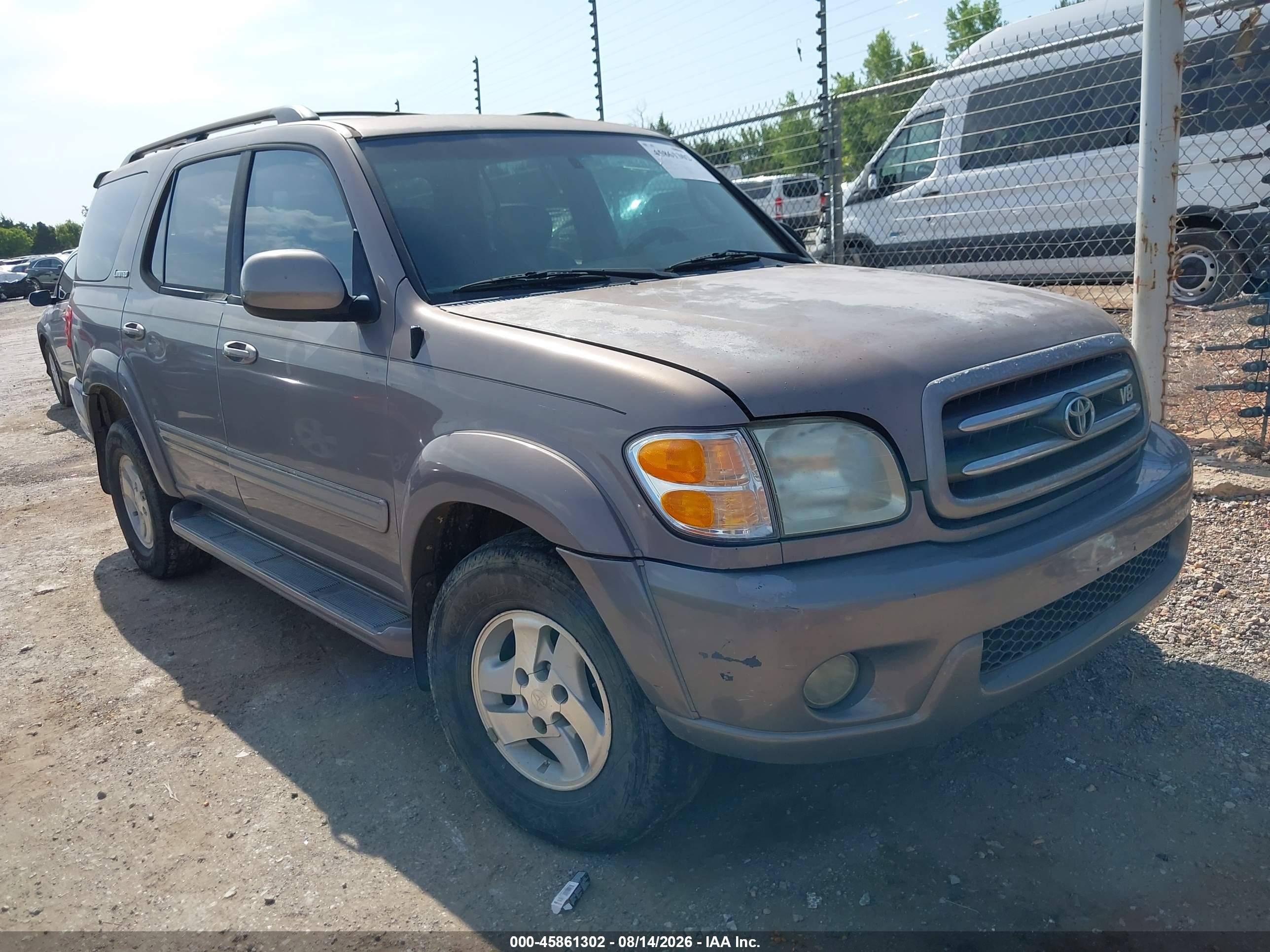 2002 Toyota Sequoia Limited V8 Gray vin: 5TDZT38A32S097398