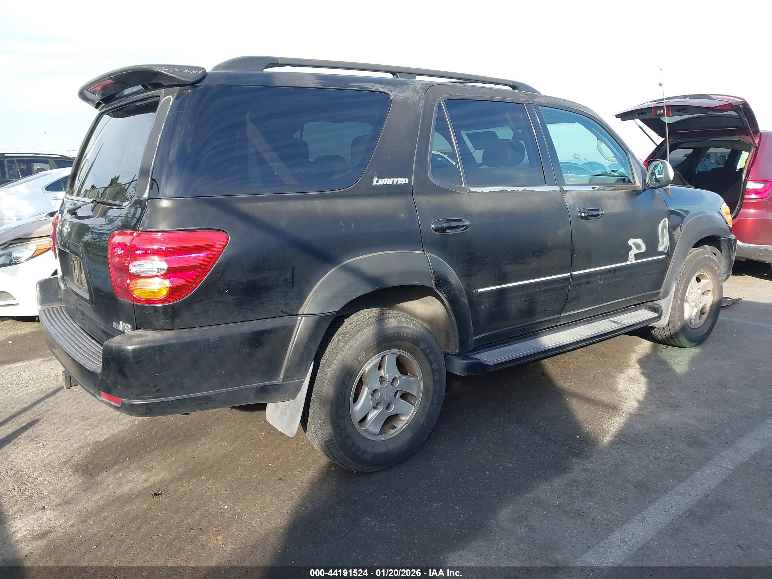 2001 Toyota Sequoia Limited V8 Black vin: 5TDZT38A41S005097