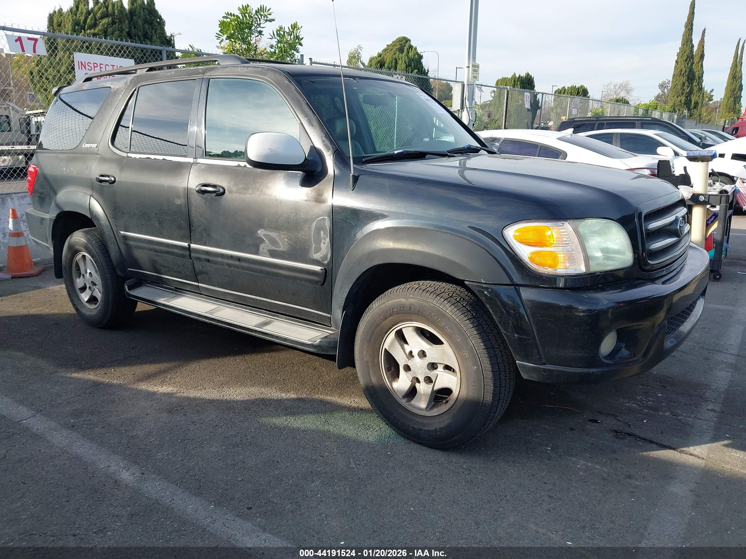 2001 Toyota Sequoia Limited V8 Black vin: 5TDZT38A41S005097