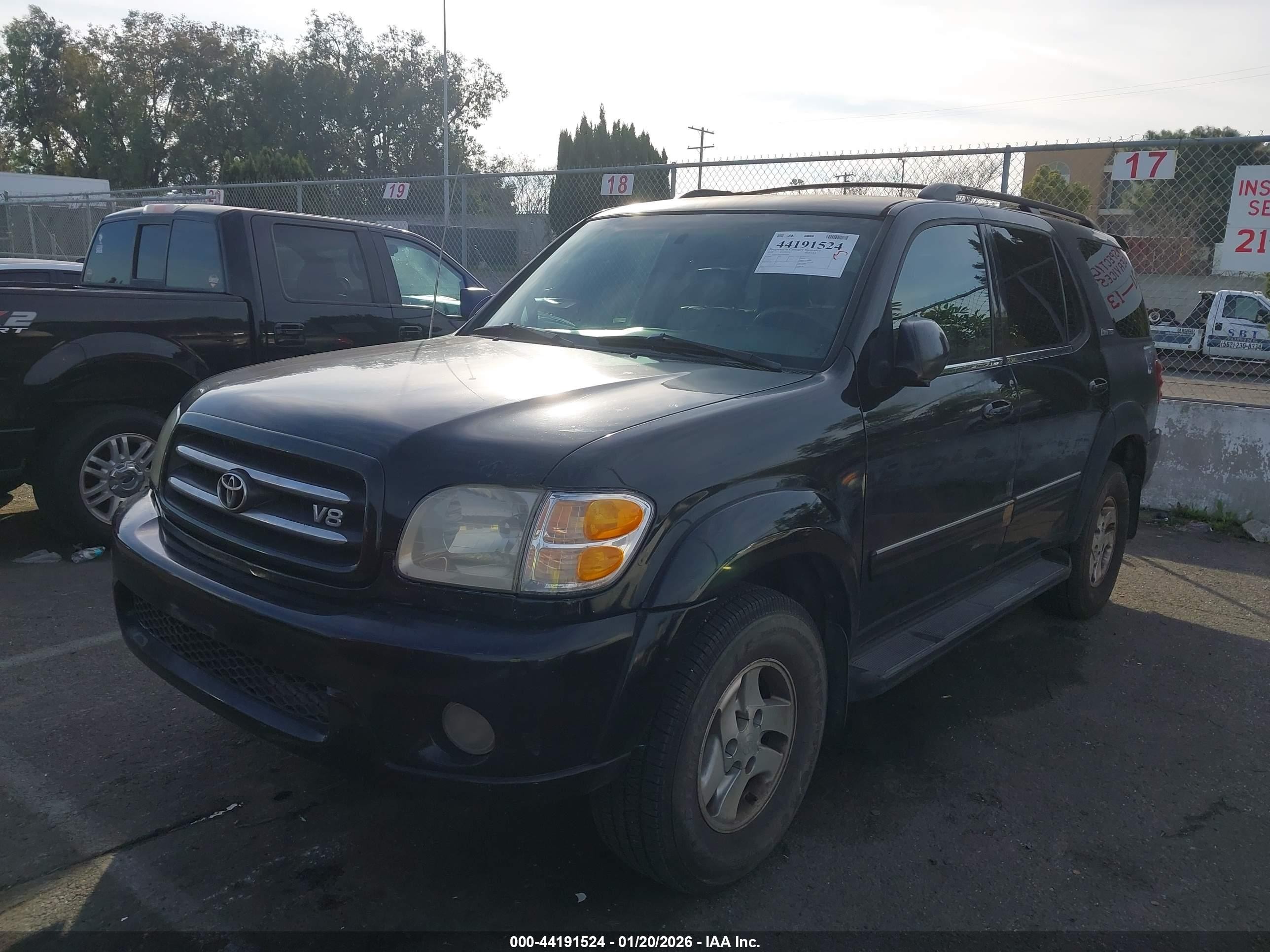 2001 Toyota Sequoia Limited V8 Black vin: 5TDZT38A41S005097