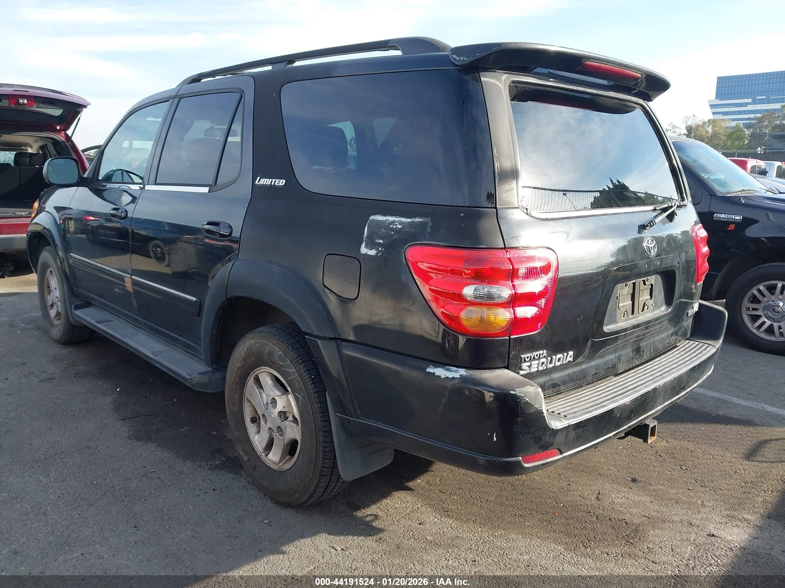 2001 Toyota Sequoia Limited V8 Black vin: 5TDZT38A41S005097