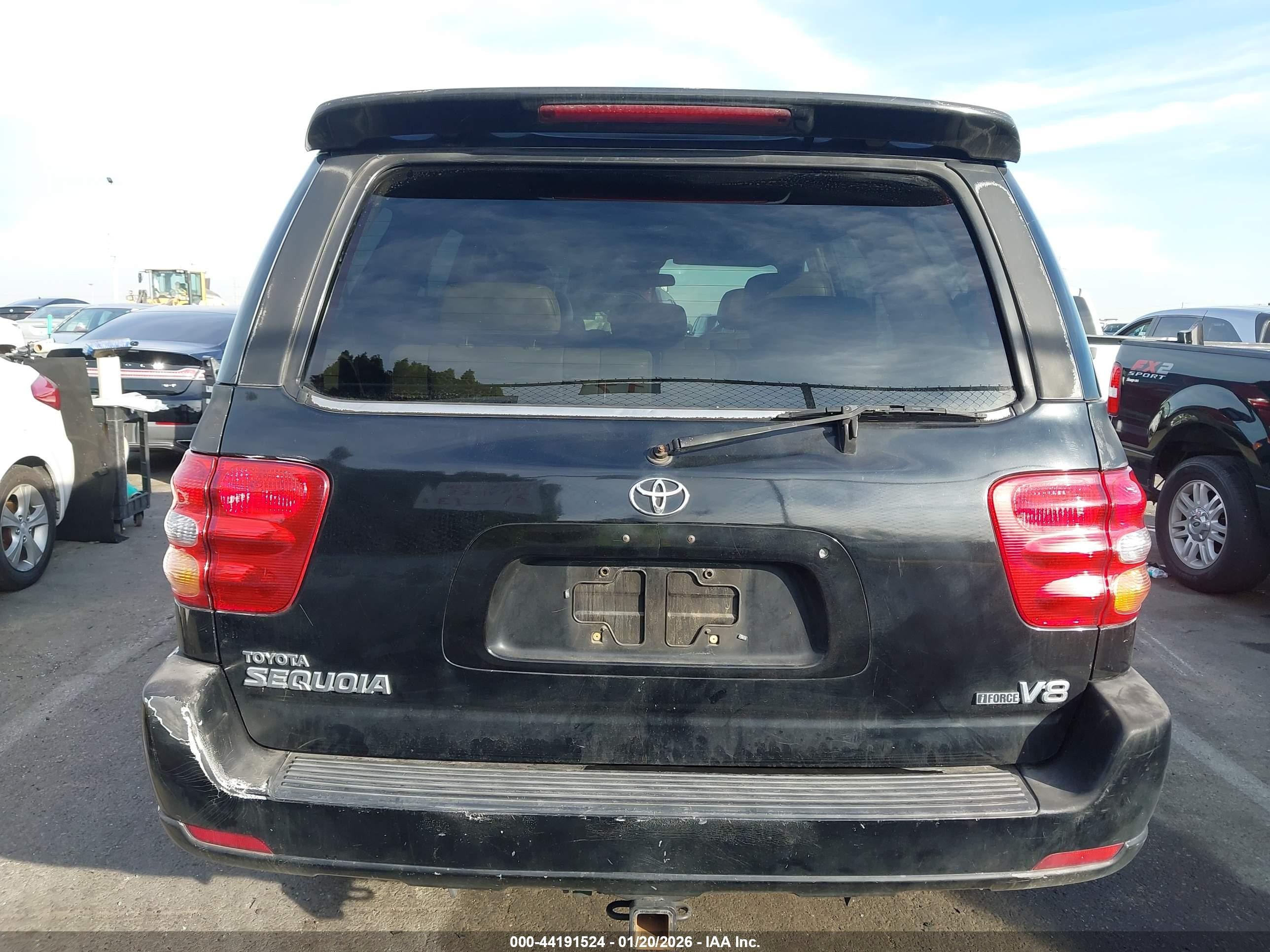 2001 Toyota Sequoia Limited V8 Black vin: 5TDZT38A41S005097