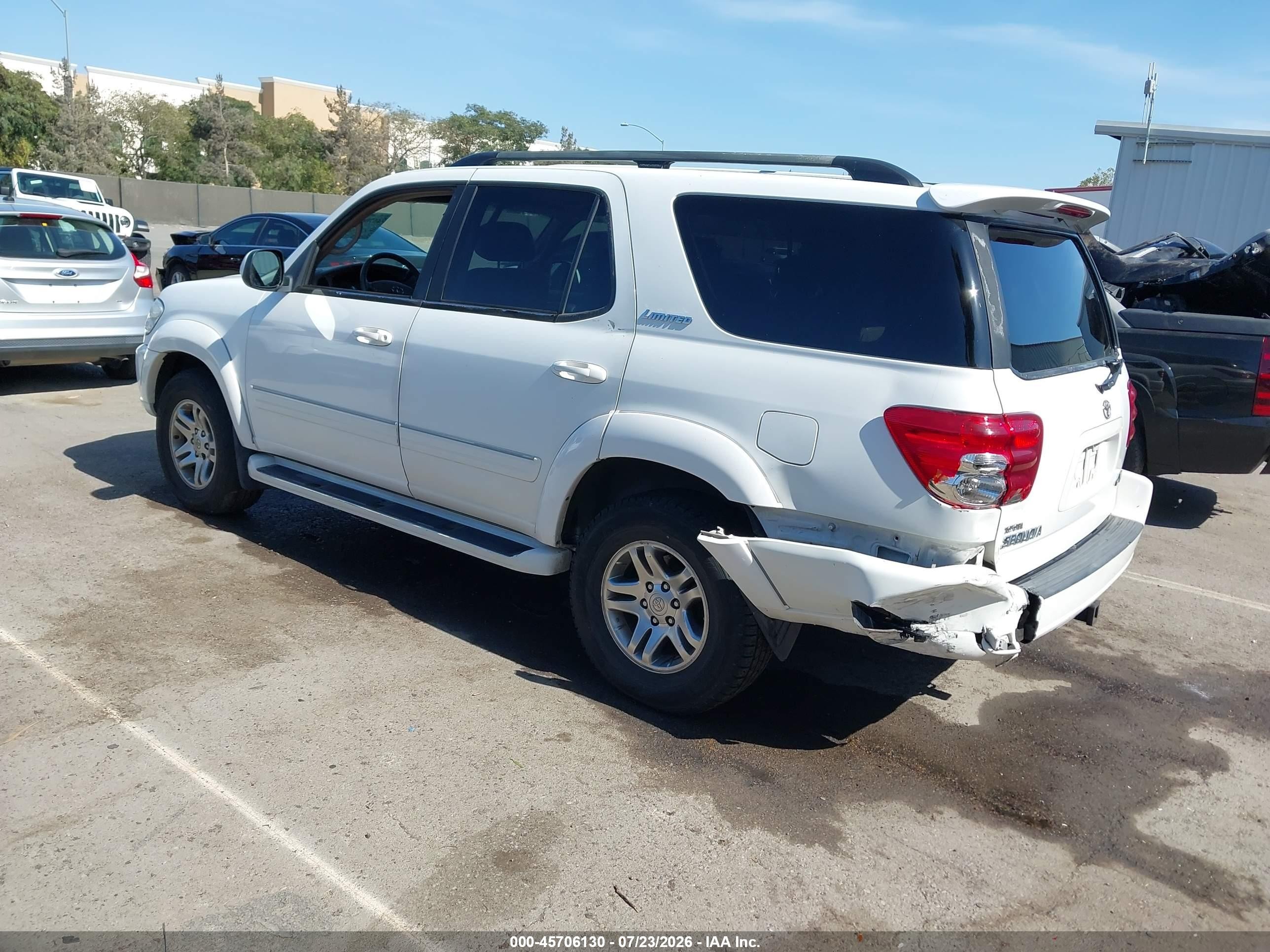 2004 Toyota Sequoia Limited V8 White vin: 5TDZT38A44S220144