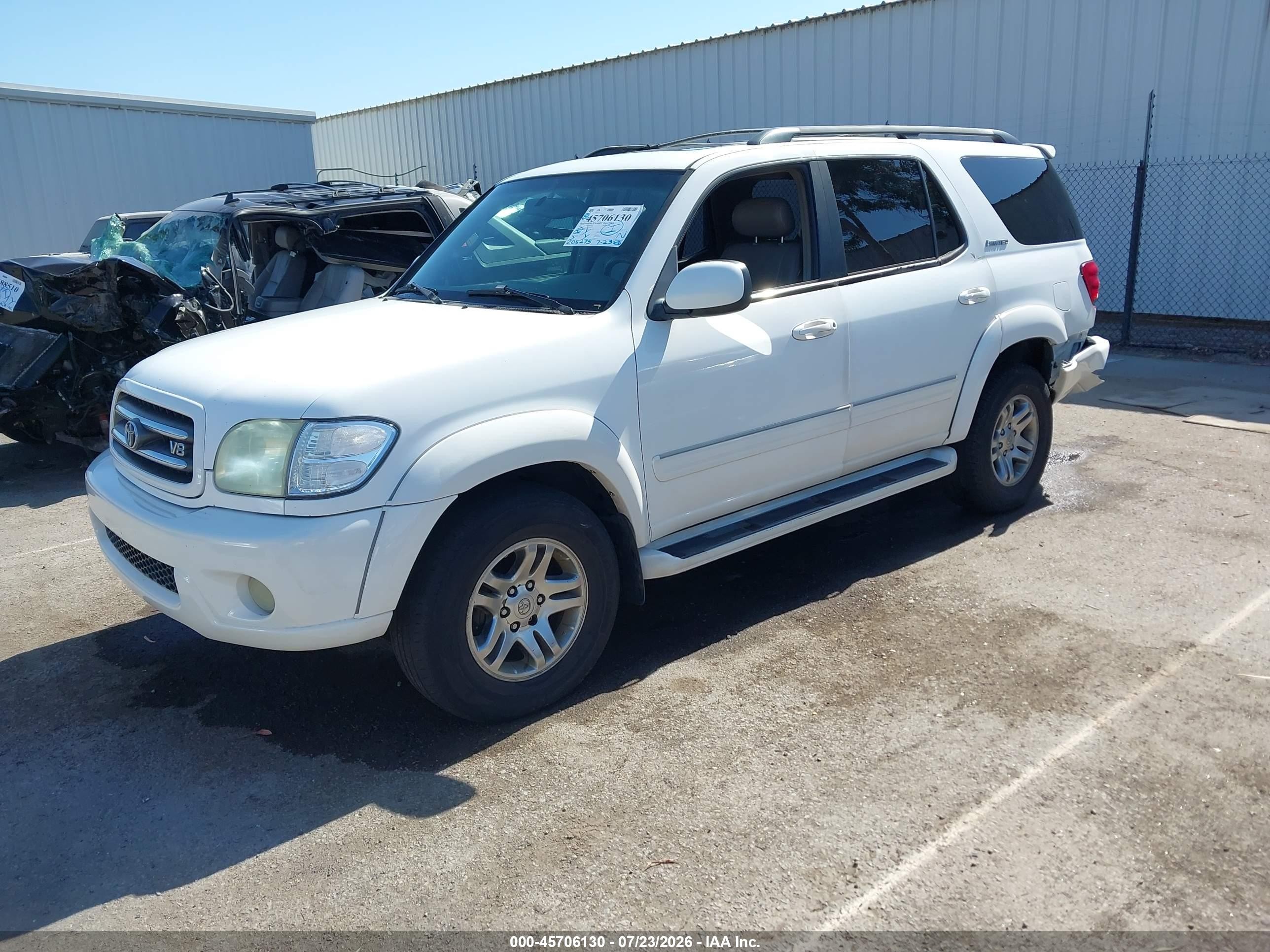 2004 Toyota Sequoia Limited V8 White vin: 5TDZT38A44S220144