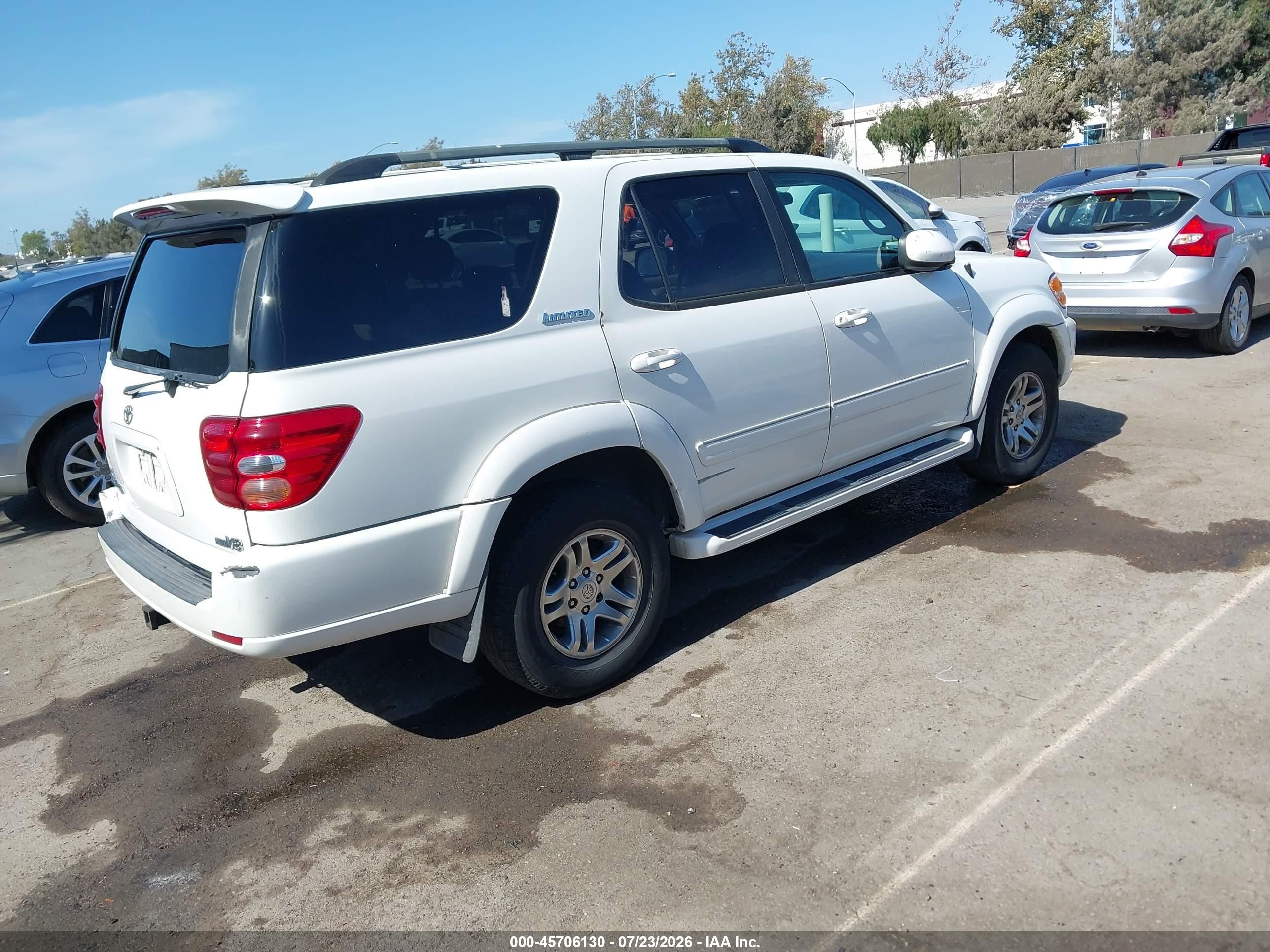 2004 Toyota Sequoia Limited V8 White vin: 5TDZT38A44S220144