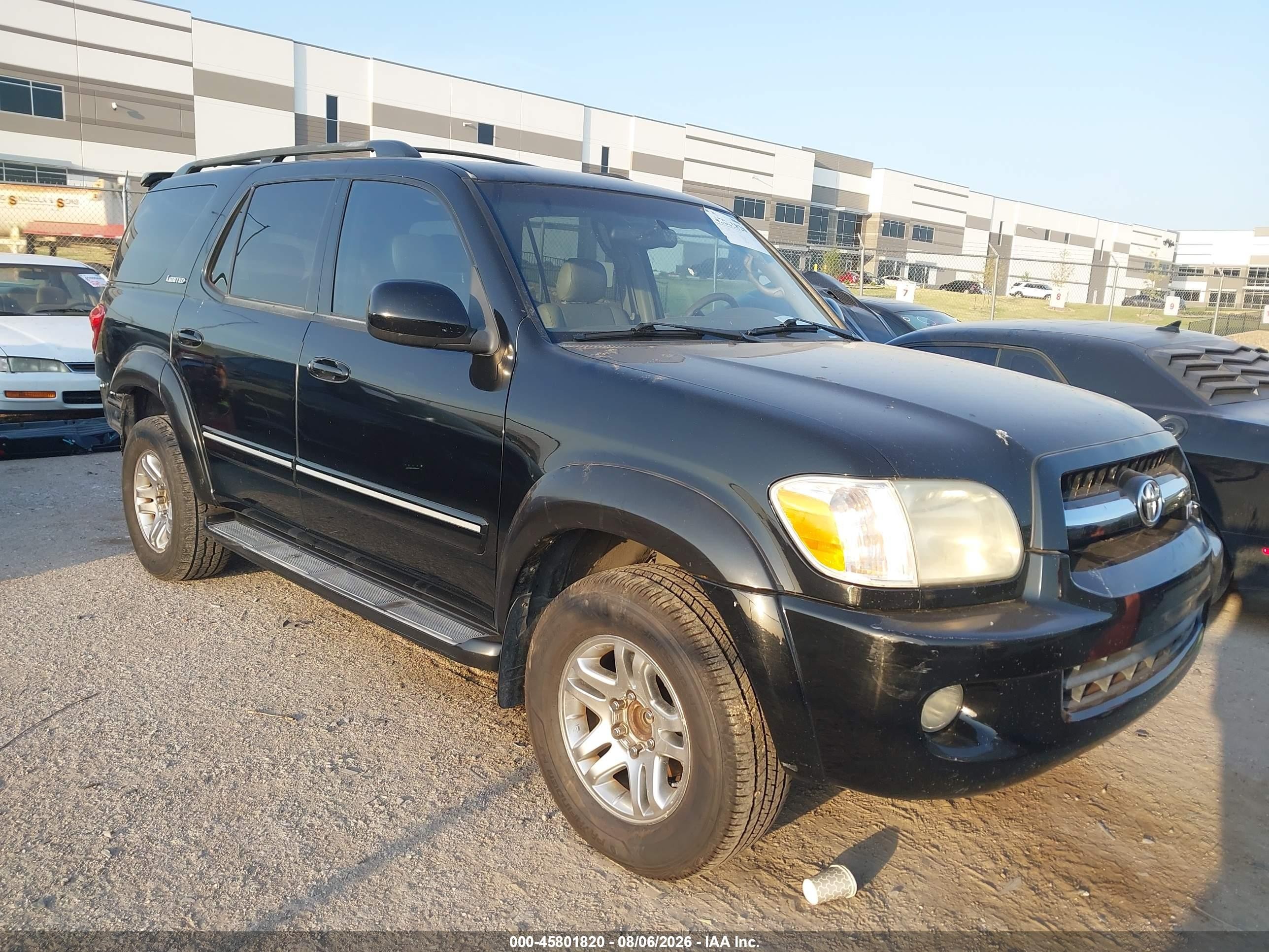 2005 Toyota Sequoia Limited V8 Black vin: 5TDZT38A65S260761