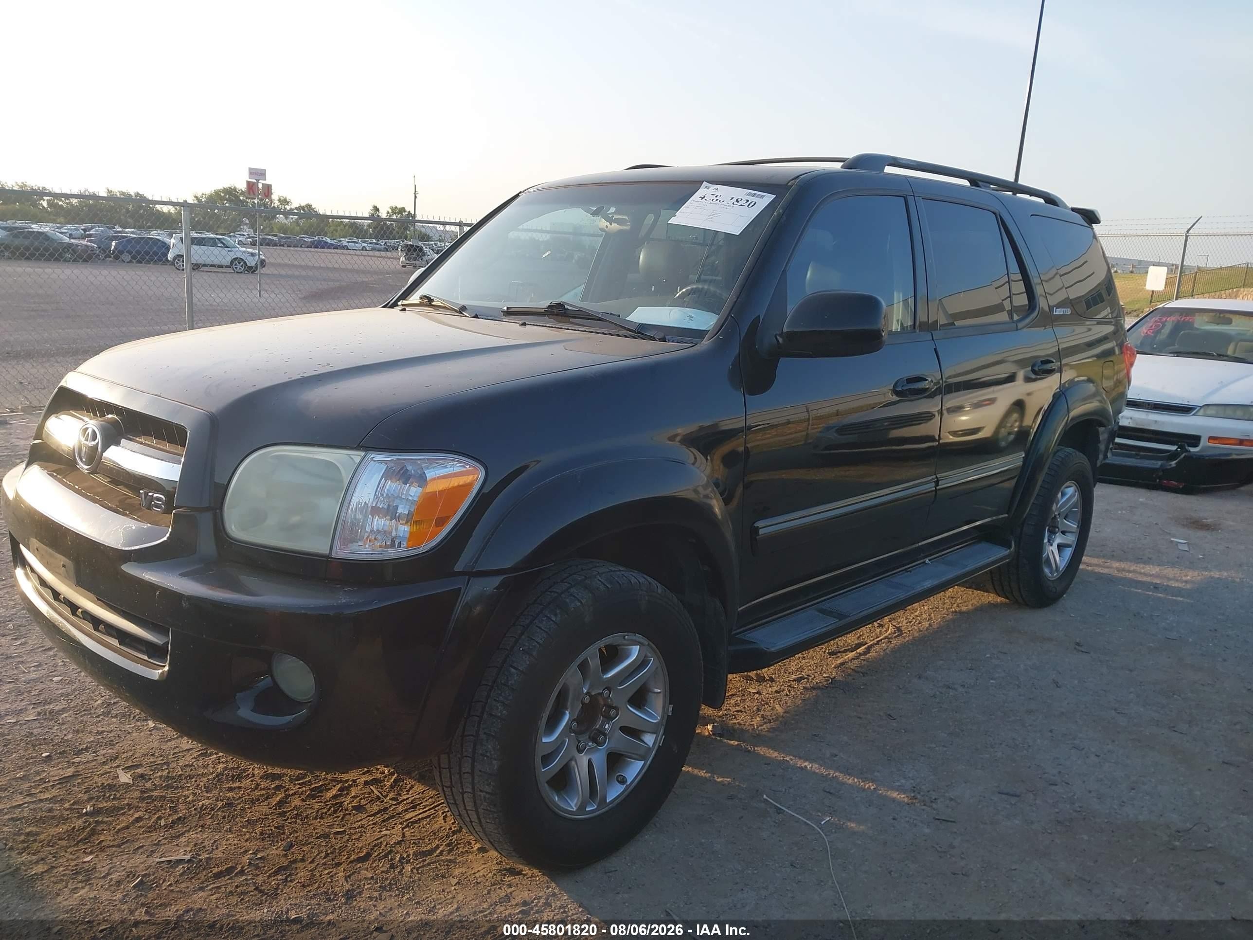 2005 Toyota Sequoia Limited V8 Black vin: 5TDZT38A65S260761