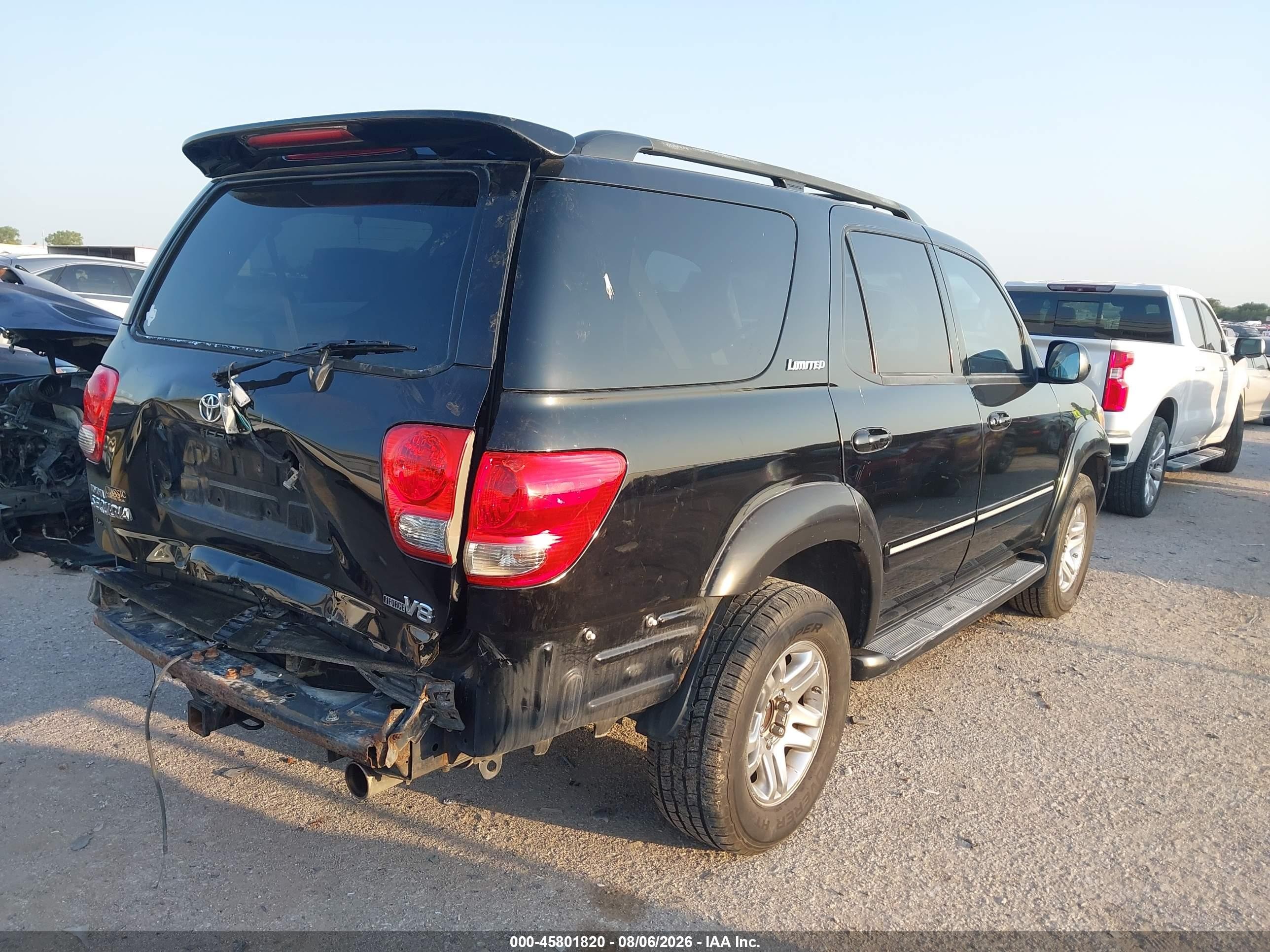 2005 Toyota Sequoia Limited V8 Black vin: 5TDZT38A65S260761