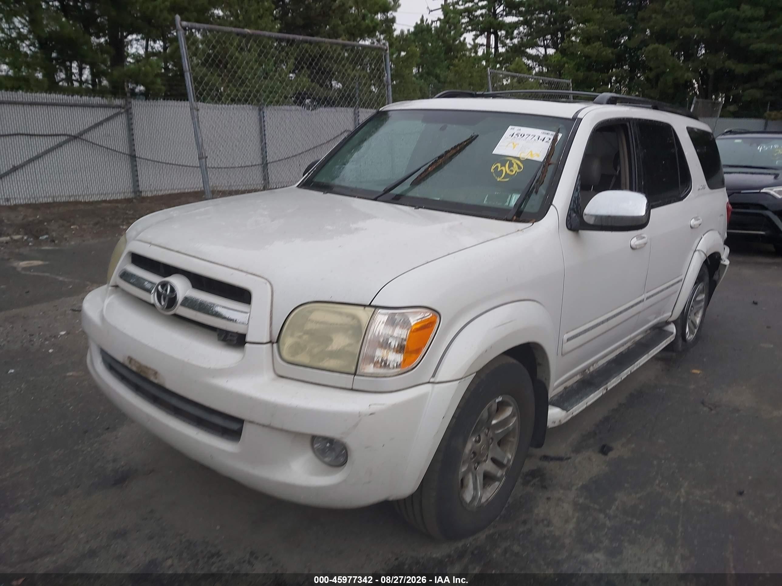 2007 Toyota Sequoia Limited Белый vin: 5TDZT38A67S293214