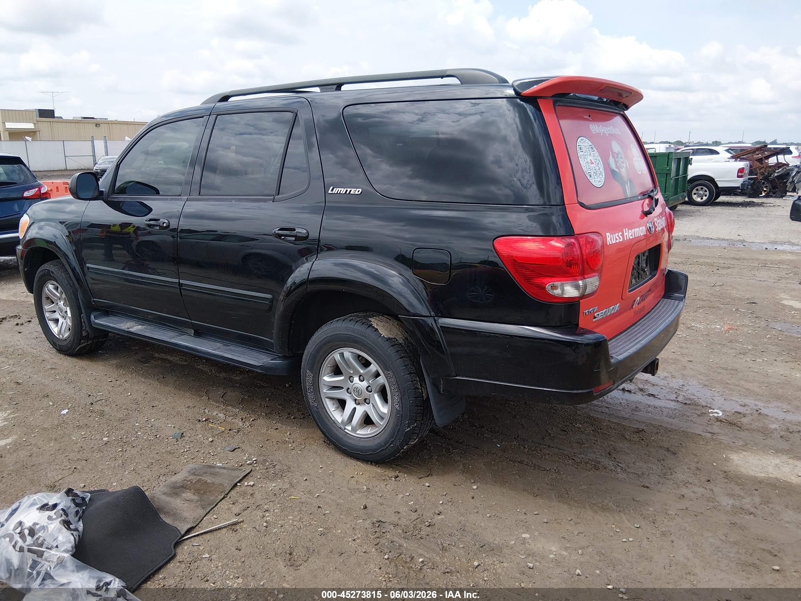 2005 Toyota Sequoia Limited V8 Black vin: 5TDZT38A75S249770