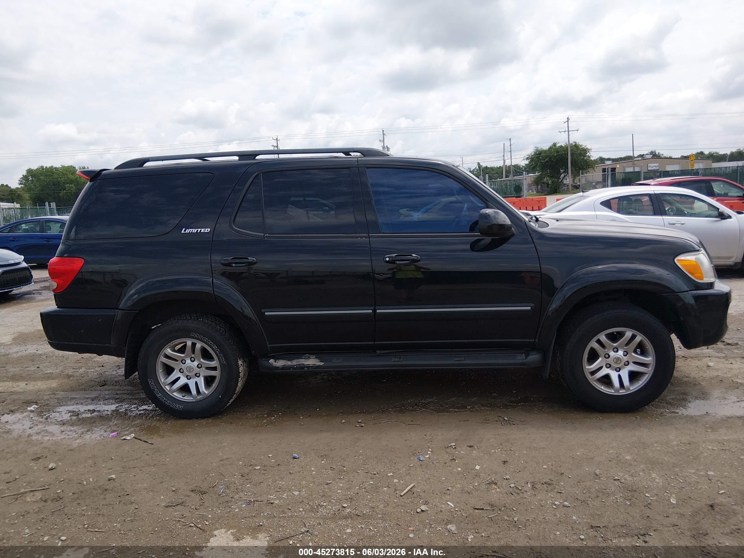 2005 Toyota Sequoia Limited V8 Black vin: 5TDZT38A75S249770