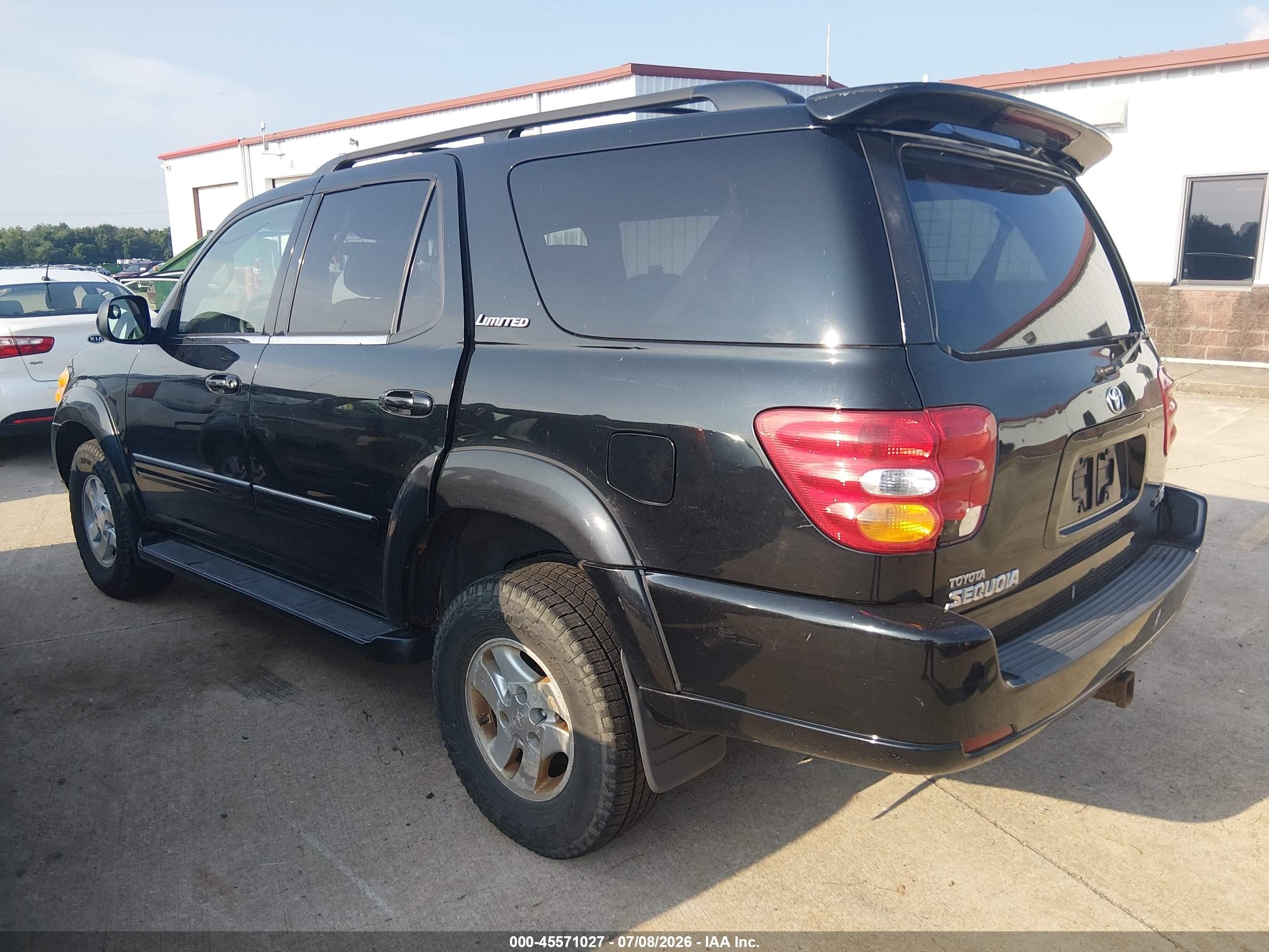 2001 Toyota Sequoia Limited V8 Black vin: 5TDZT38A81S021464