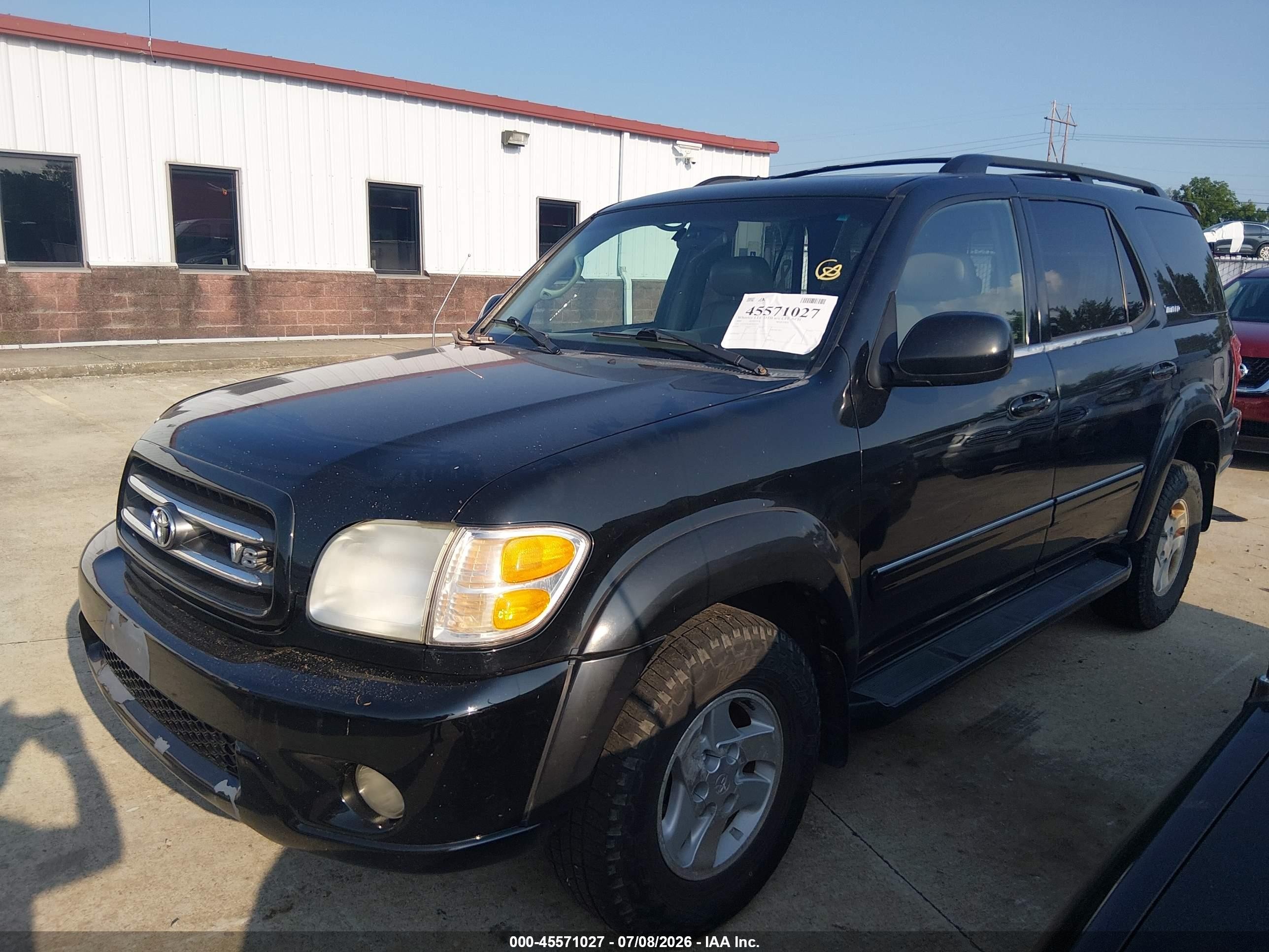 2001 Toyota Sequoia Limited V8 Black vin: 5TDZT38A81S021464
