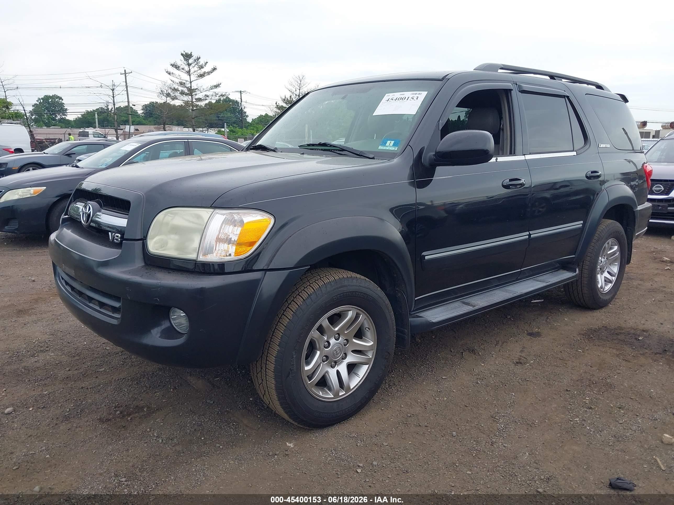 2005 Toyota Sequoia Limited V8 Black vin: 5TDZT38A85S250149