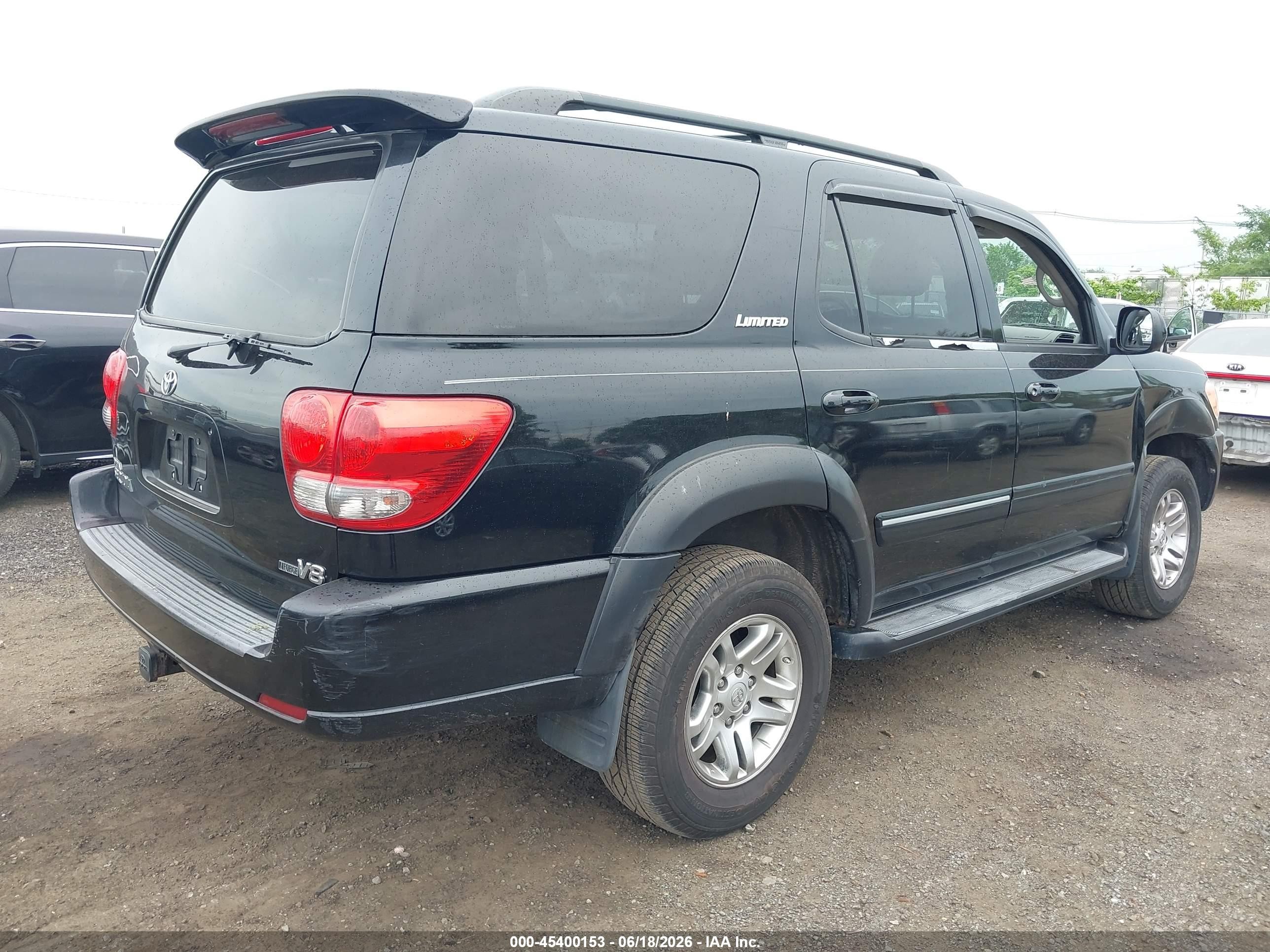 2005 Toyota Sequoia Limited V8 Black vin: 5TDZT38A85S250149