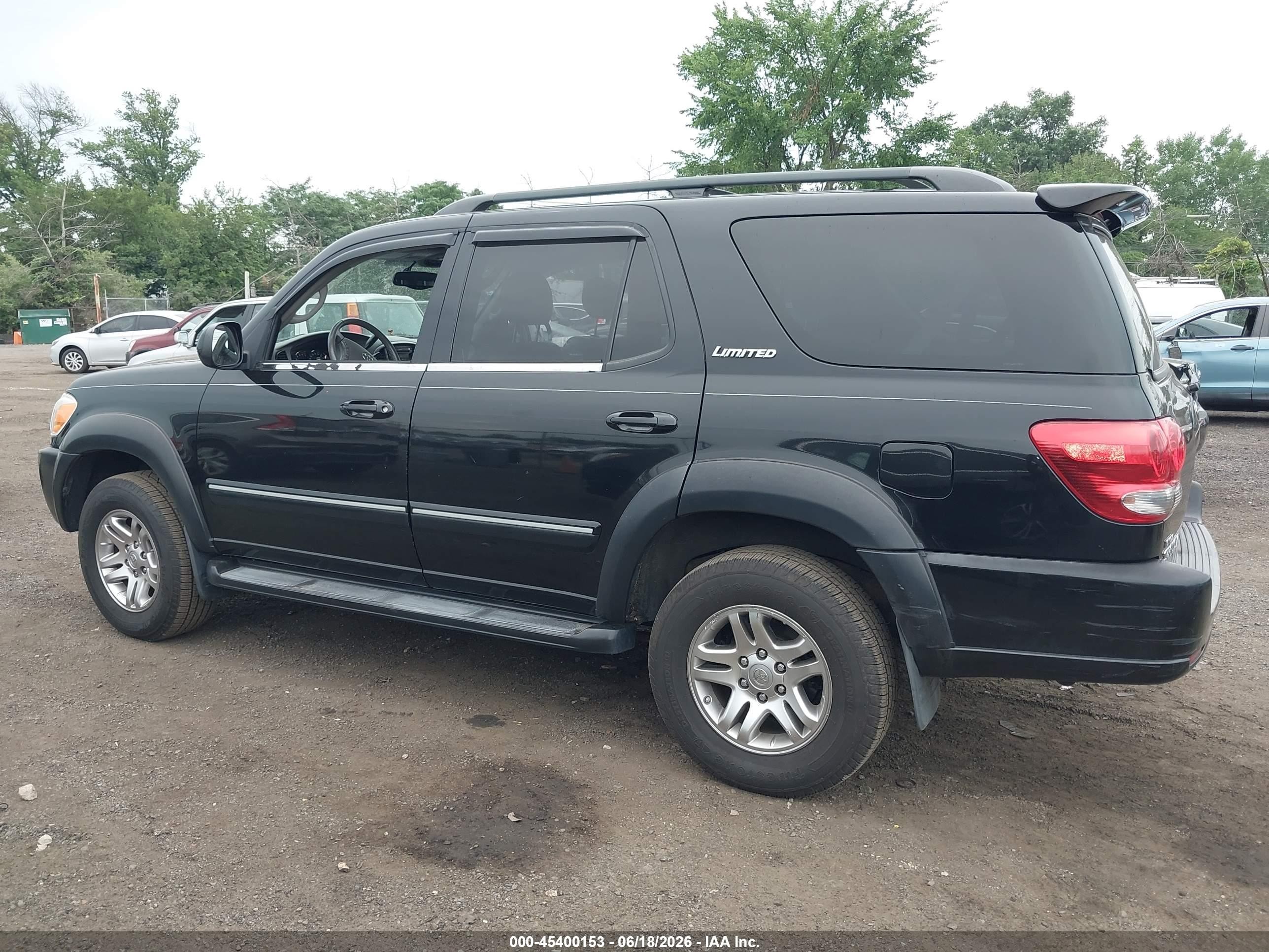 2005 Toyota Sequoia Limited V8 Black vin: 5TDZT38A85S250149