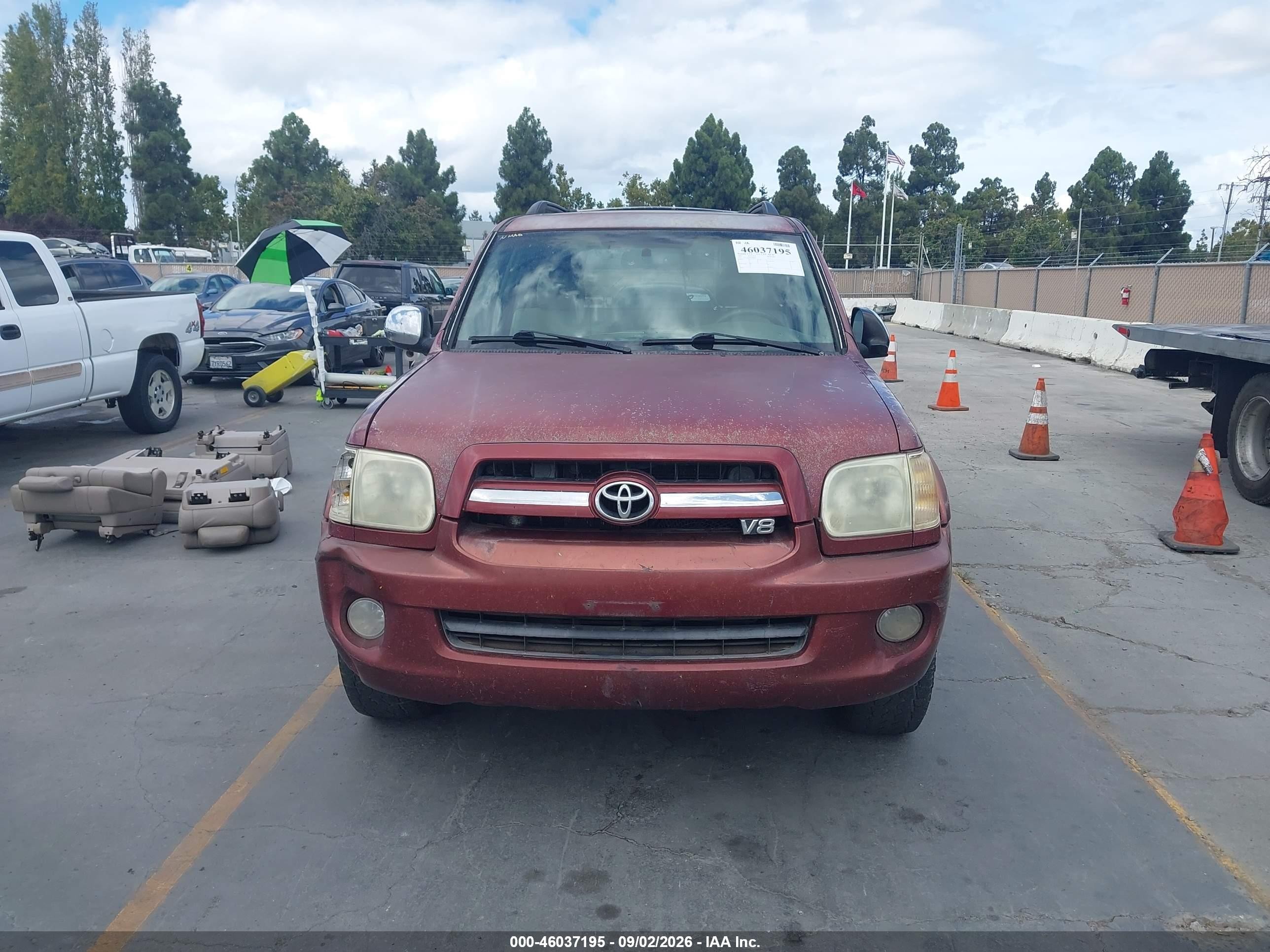 2007 Toyota Sequoia Limited V8 Red vin: 5TDZT38A87S288886
