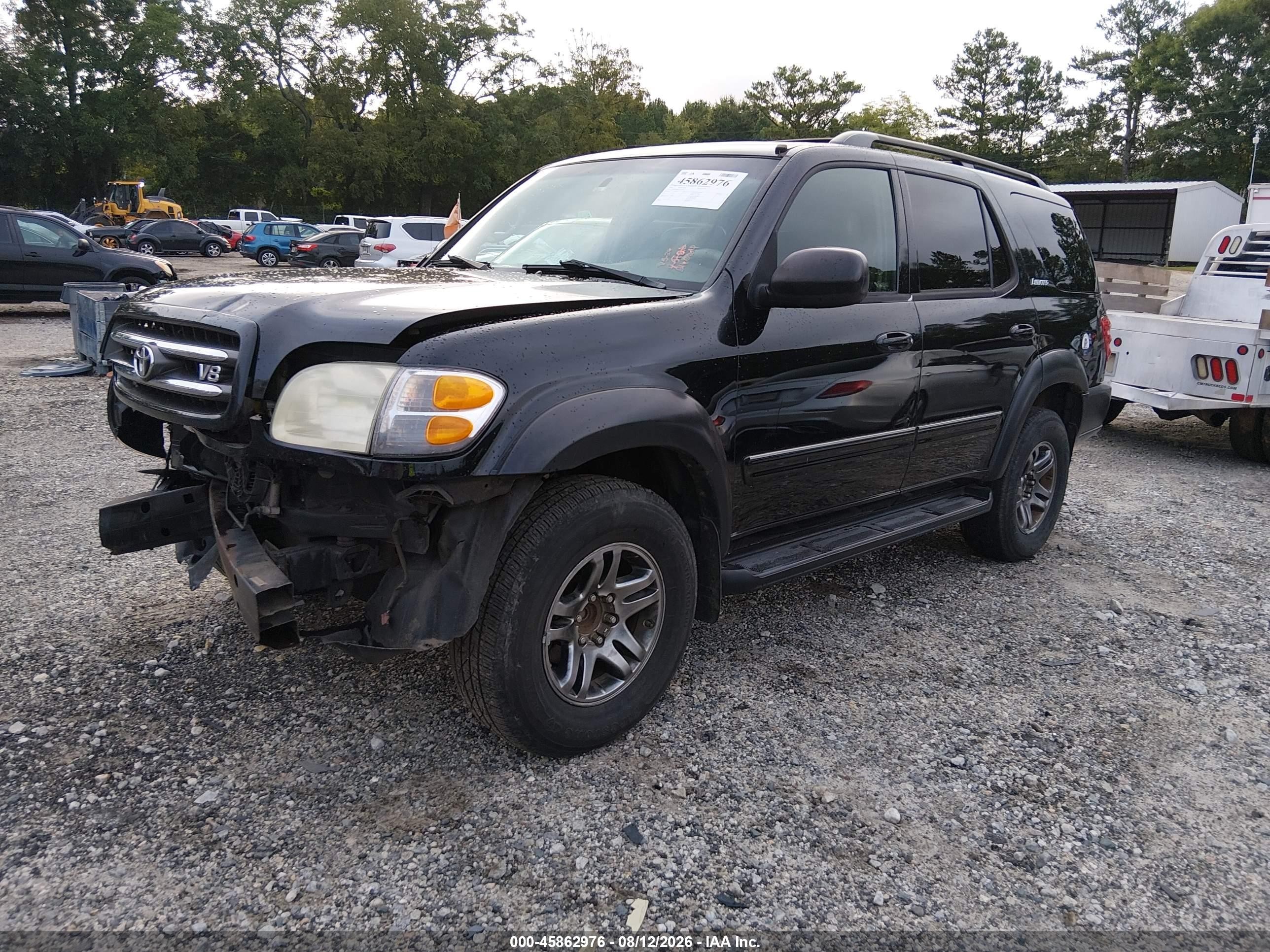 2002 Toyota Sequoia Limited V8 Black vin: 5TDZT38A92S101356