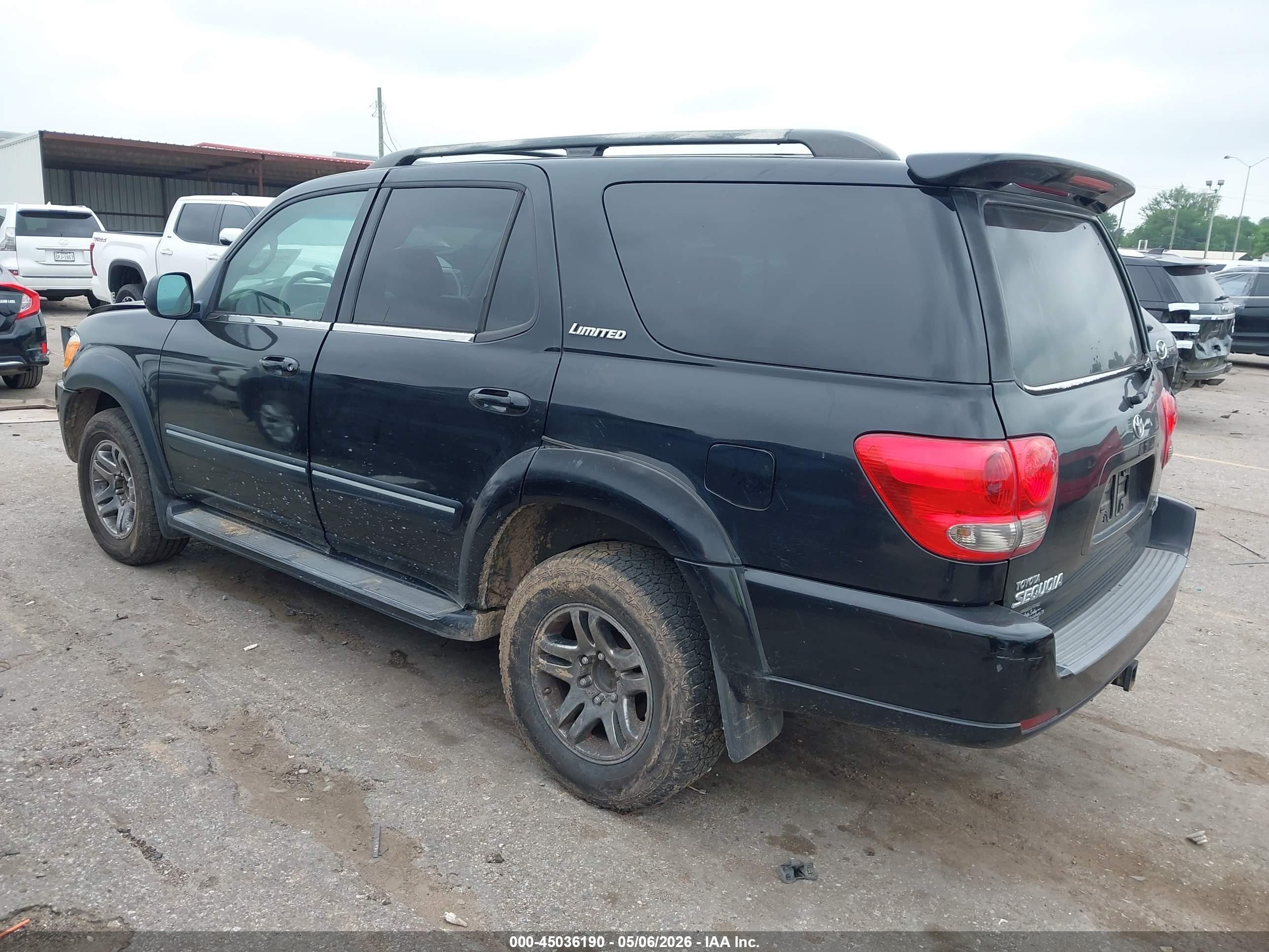 2005 Toyota Sequoia Limited V8 Black vin: 5TDZT38A95S260138