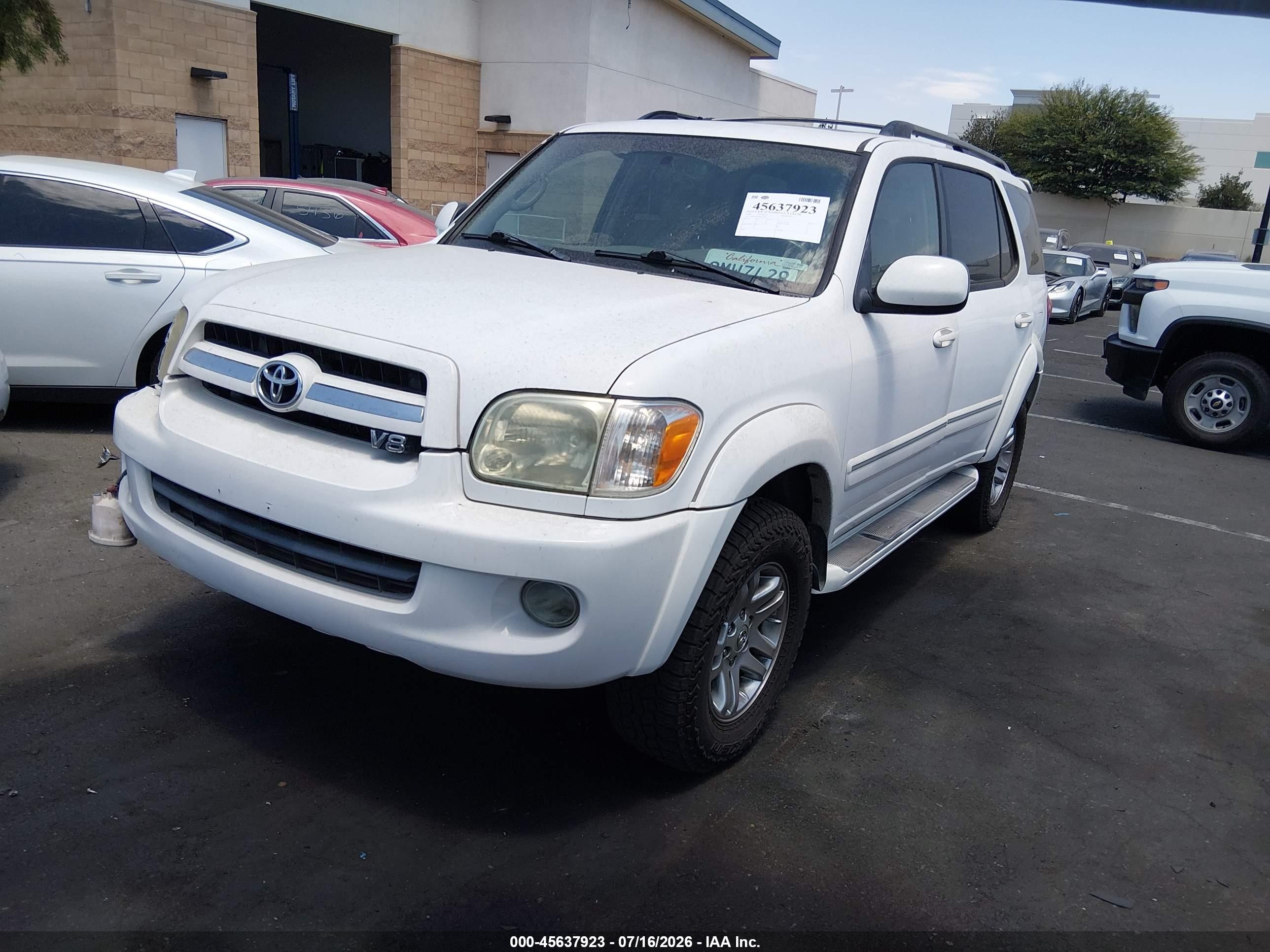 2006 Toyota Sequoia Limited V8 Белый vin: 5TDZT38A96S276700