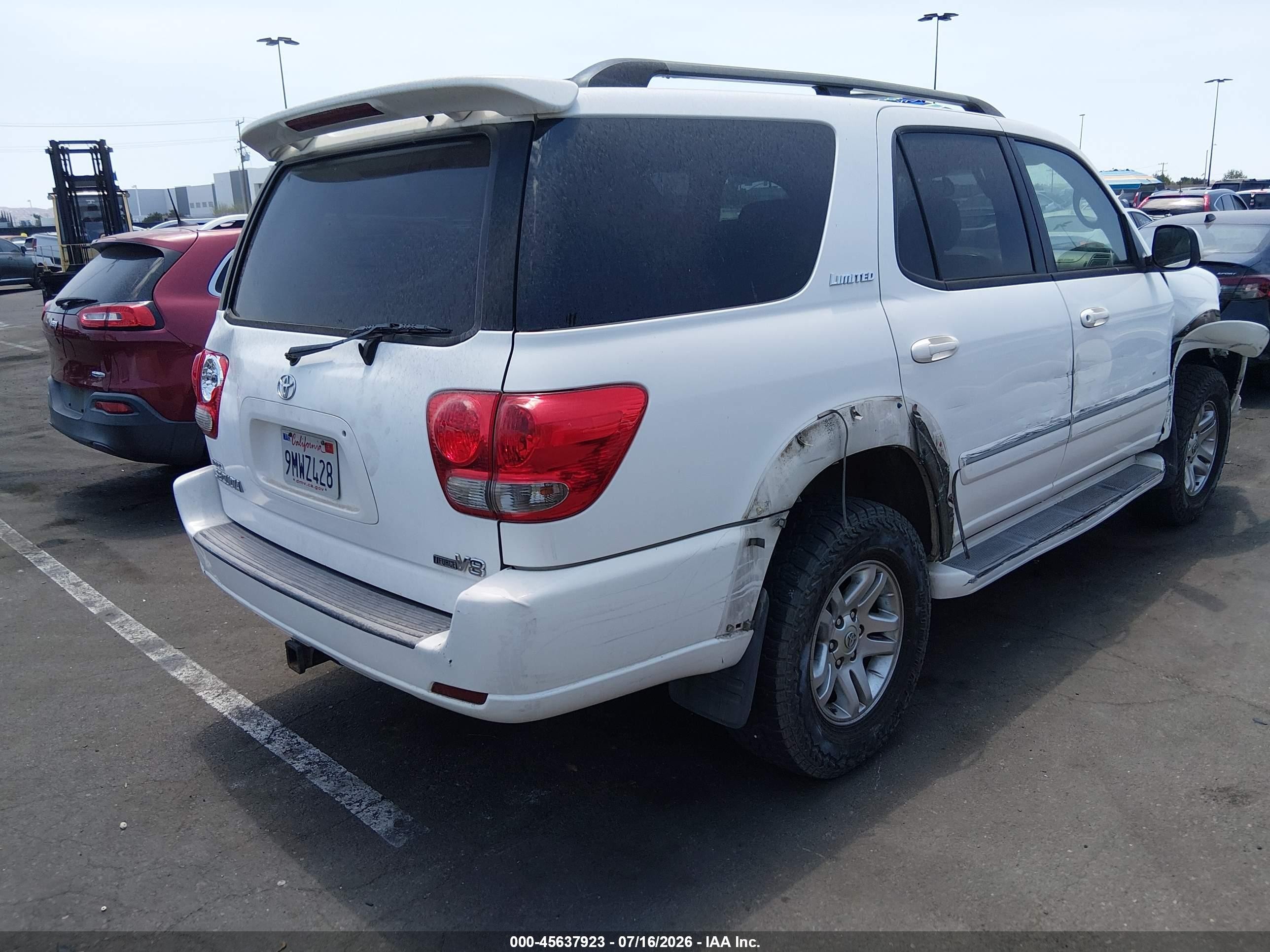 2006 Toyota Sequoia Limited V8 Белый vin: 5TDZT38A96S276700