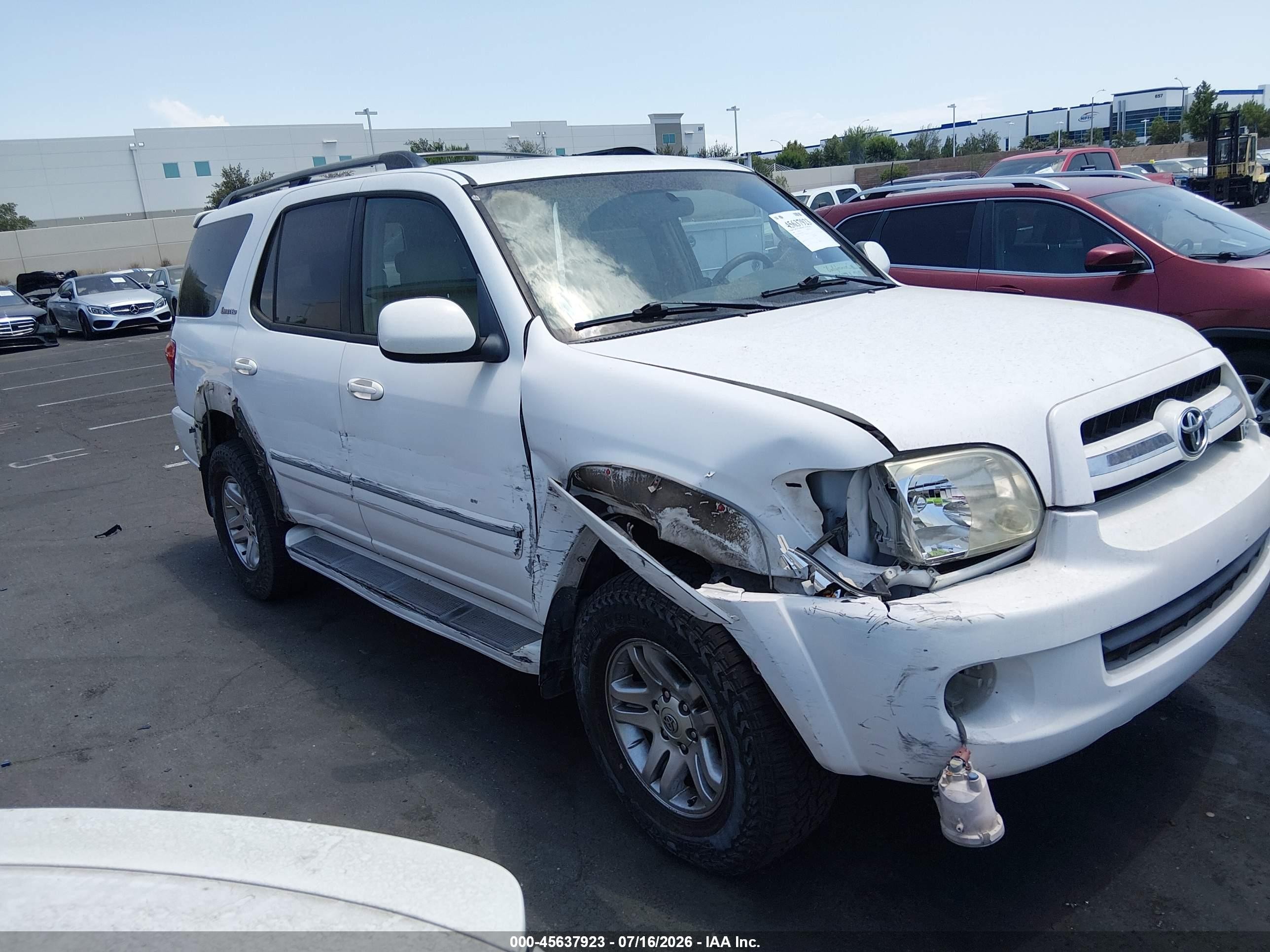 2006 Toyota Sequoia Limited V8 Белый vin: 5TDZT38A96S276700