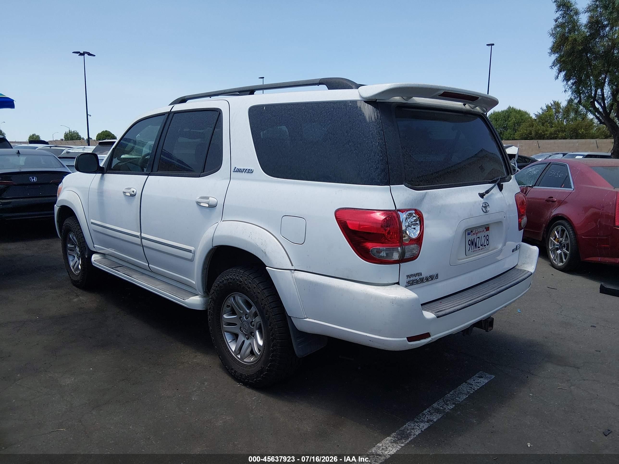 2006 Toyota Sequoia Limited V8 Белый vin: 5TDZT38A96S276700