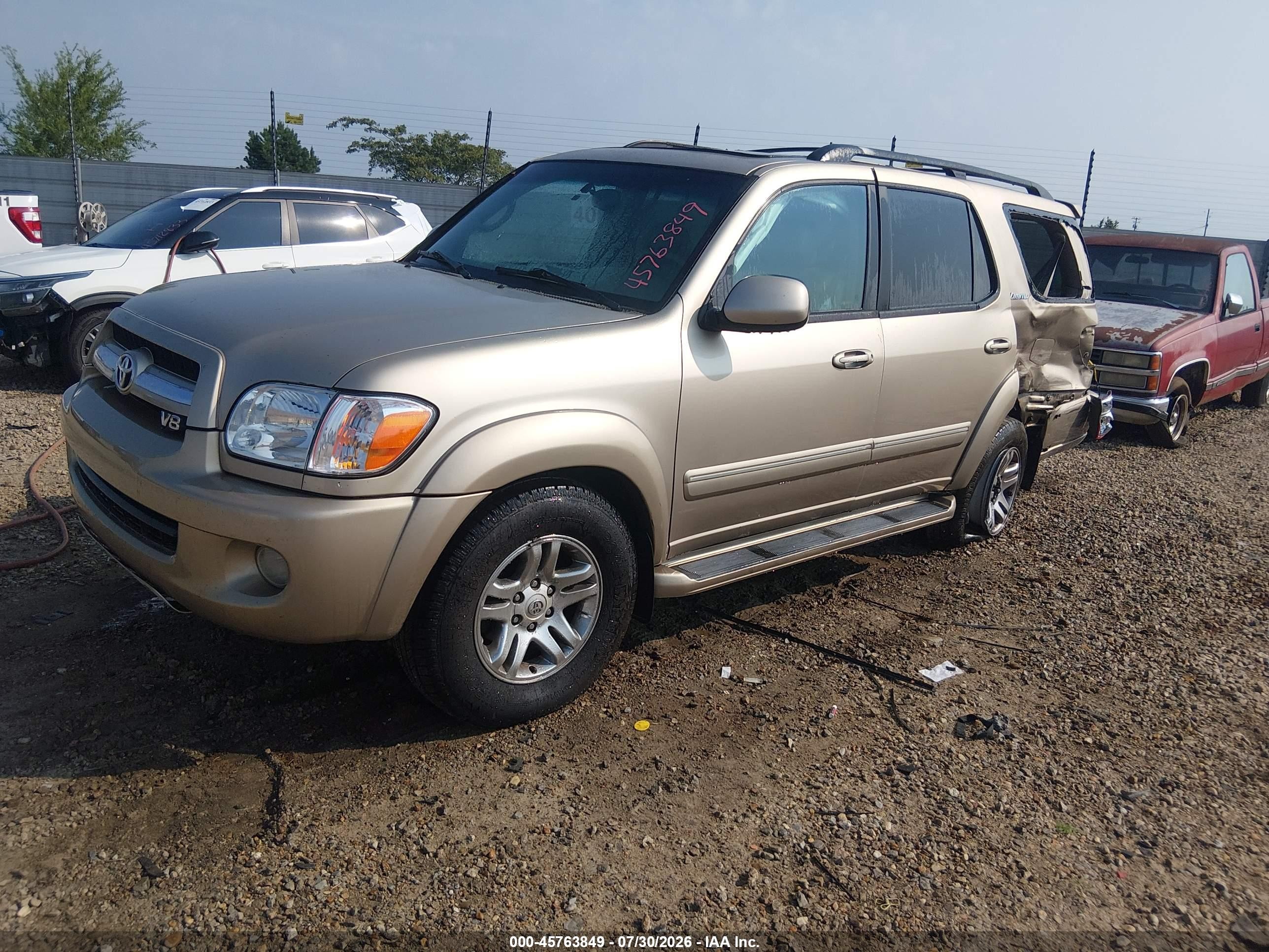 2006 Toyota Sequoia Limited V8 Gold vin: 5TDZT38A96S282920