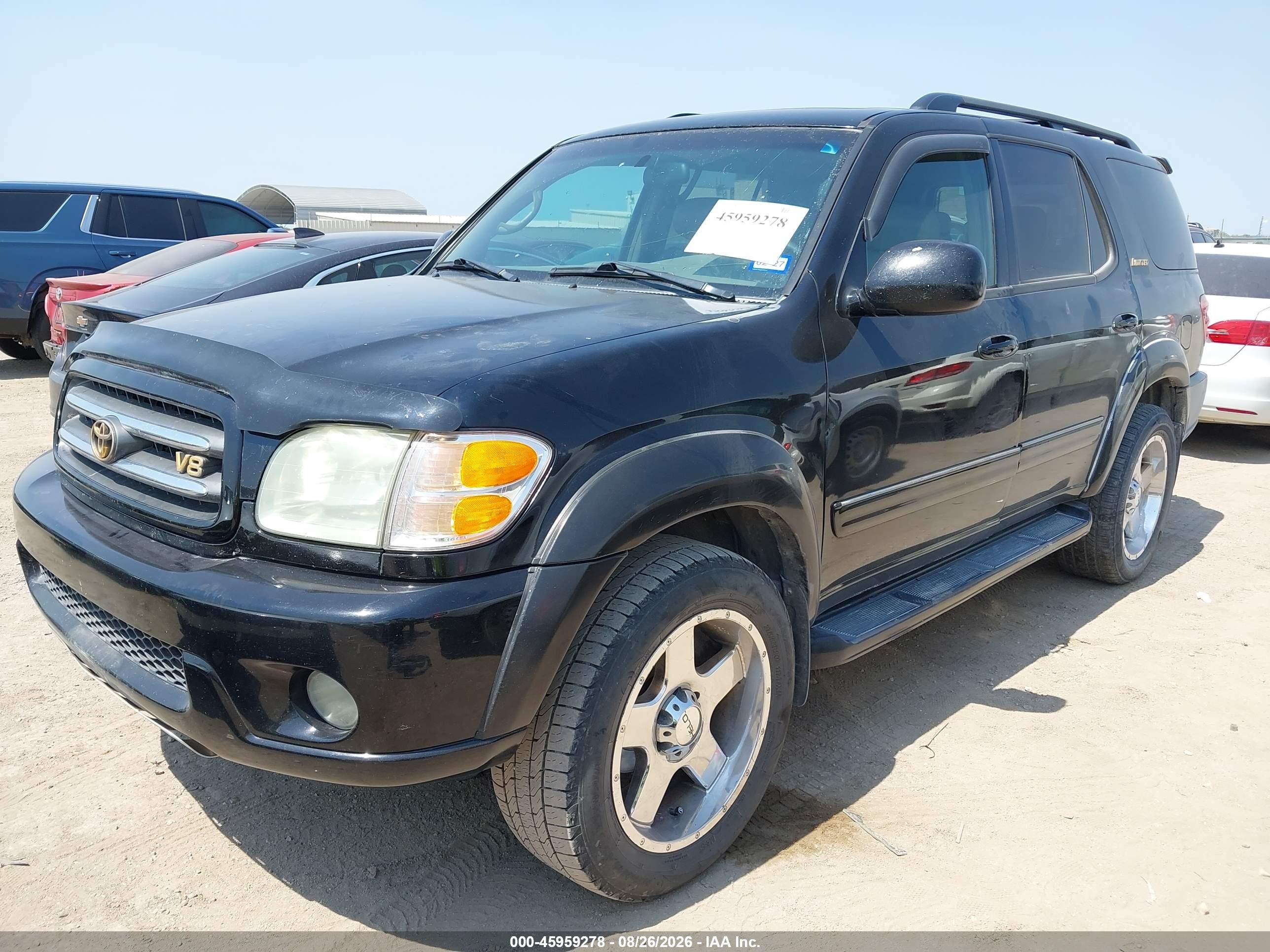 2004 Toyota Sequoia Limited V8 Black vin: 5TDZT38AX4S209391
