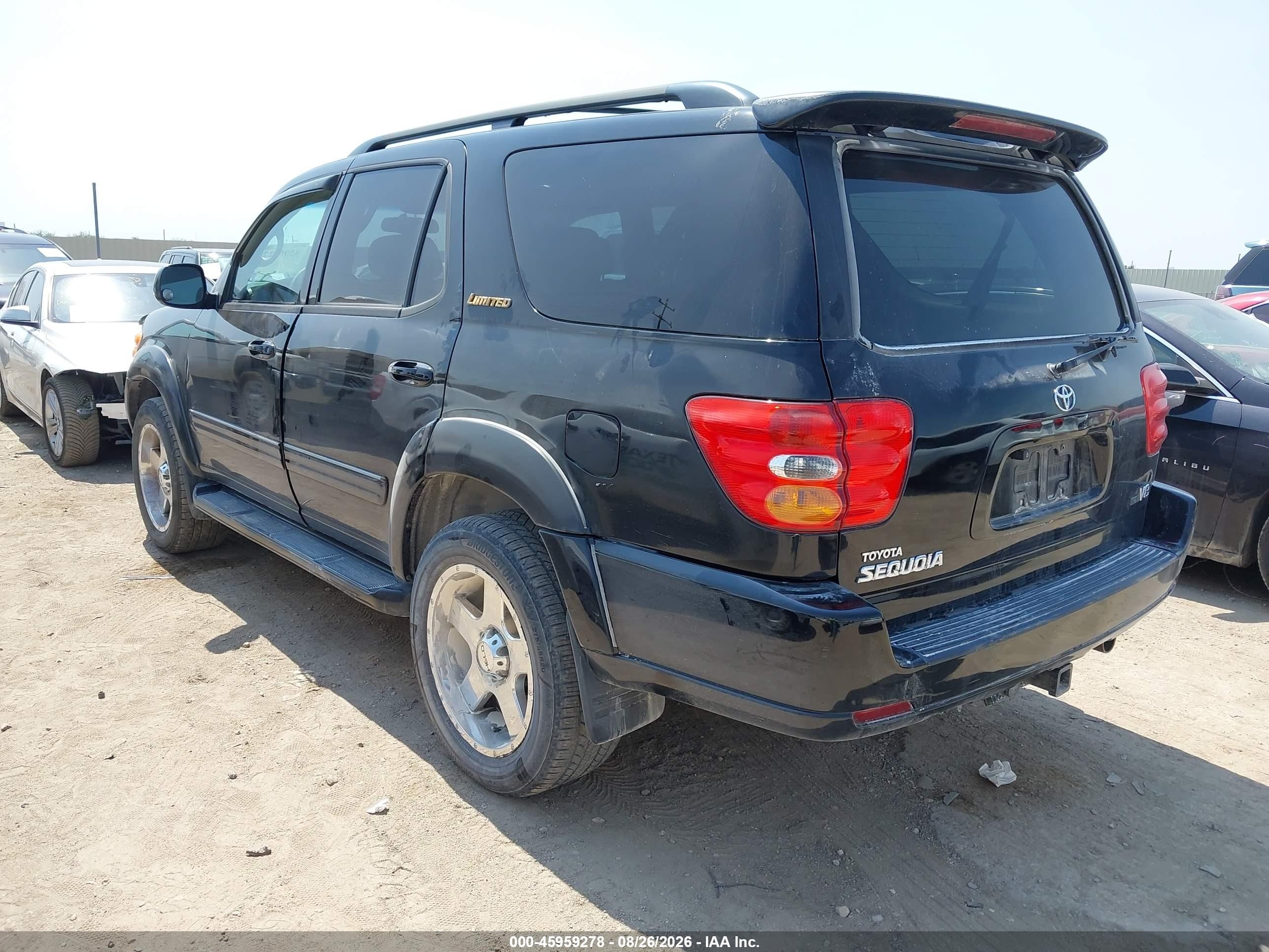 2004 Toyota Sequoia Limited V8 Black vin: 5TDZT38AX4S209391