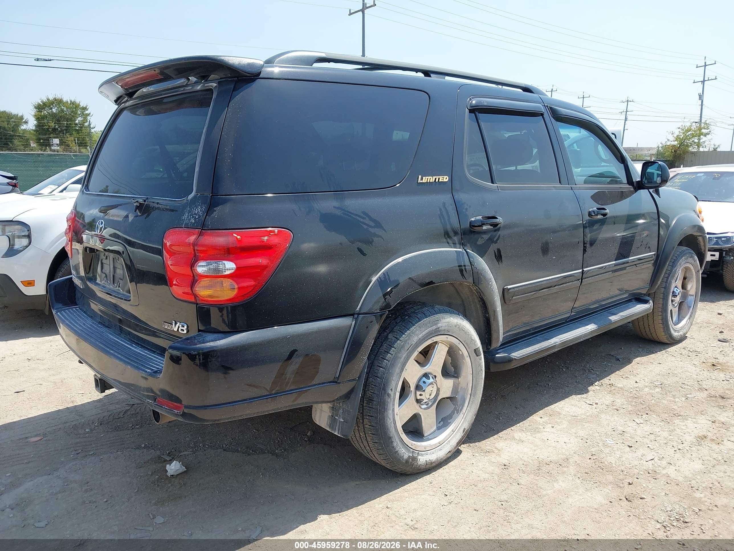 2004 Toyota Sequoia Limited V8 Black vin: 5TDZT38AX4S209391