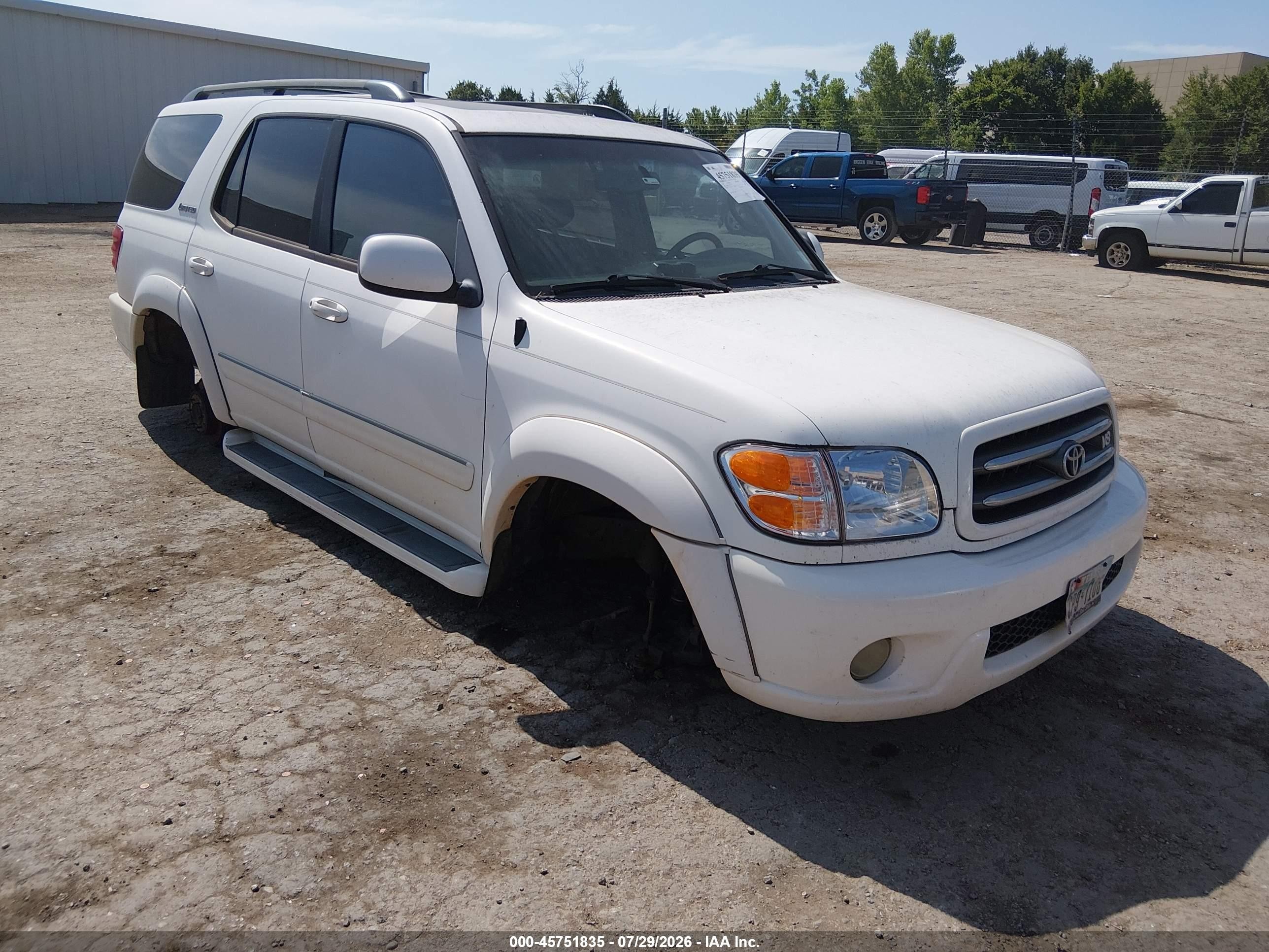 2004 Toyota Sequoia Limited V8 Белый vin: 5TDZT38AX4S233545