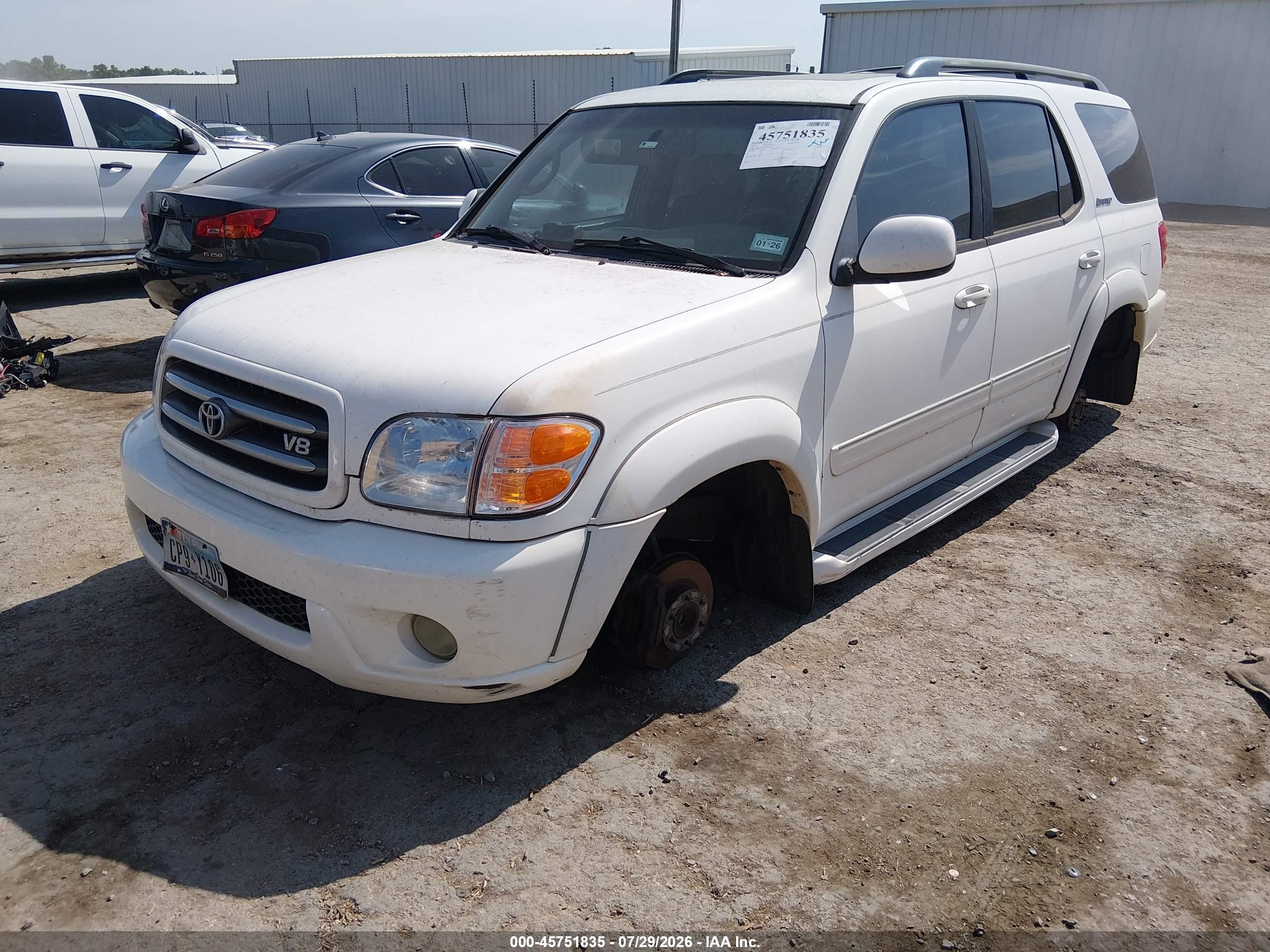 2004 Toyota Sequoia Limited V8 Белый vin: 5TDZT38AX4S233545