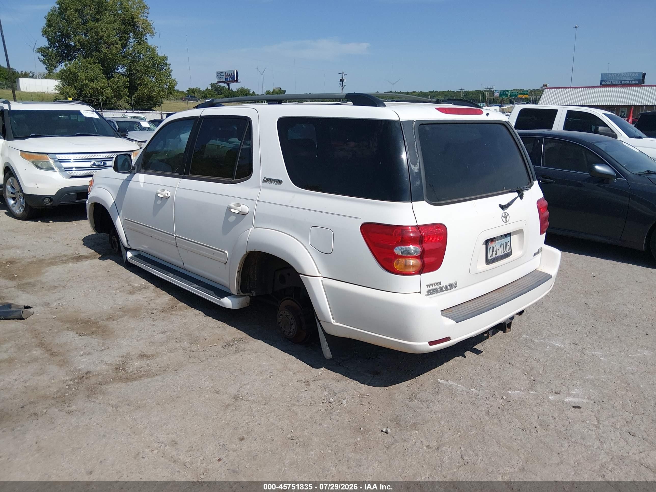 2004 Toyota Sequoia Limited V8 Белый vin: 5TDZT38AX4S233545