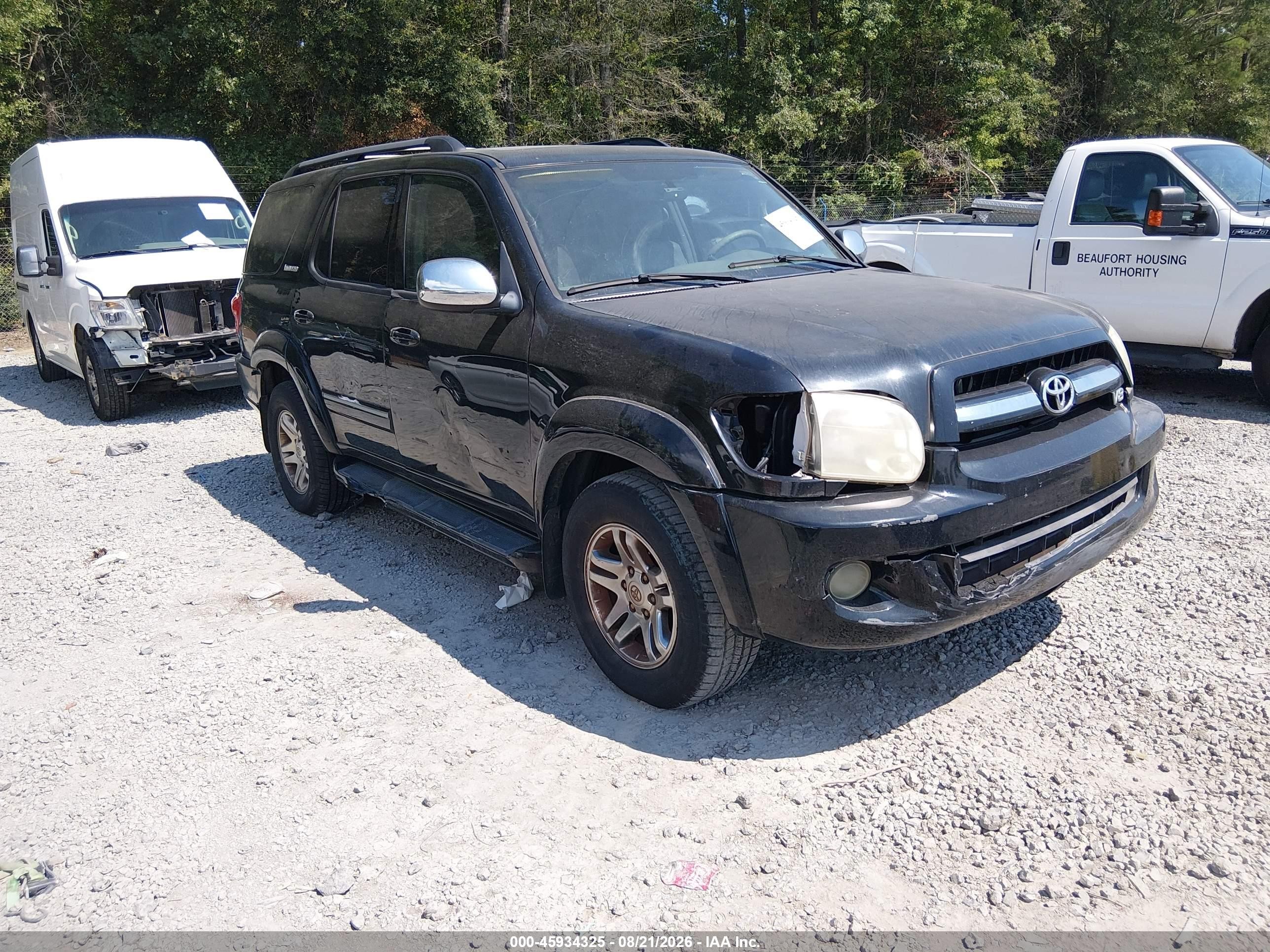 2007 Toyota Sequoia Limited Black vin: 5TDZT38AX7S299565