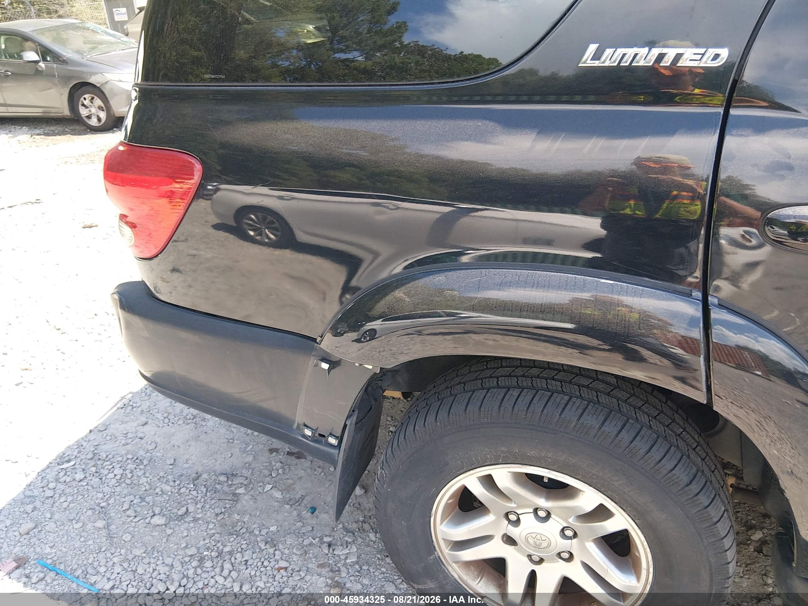 2007 Toyota Sequoia Limited Black vin: 5TDZT38AX7S299565