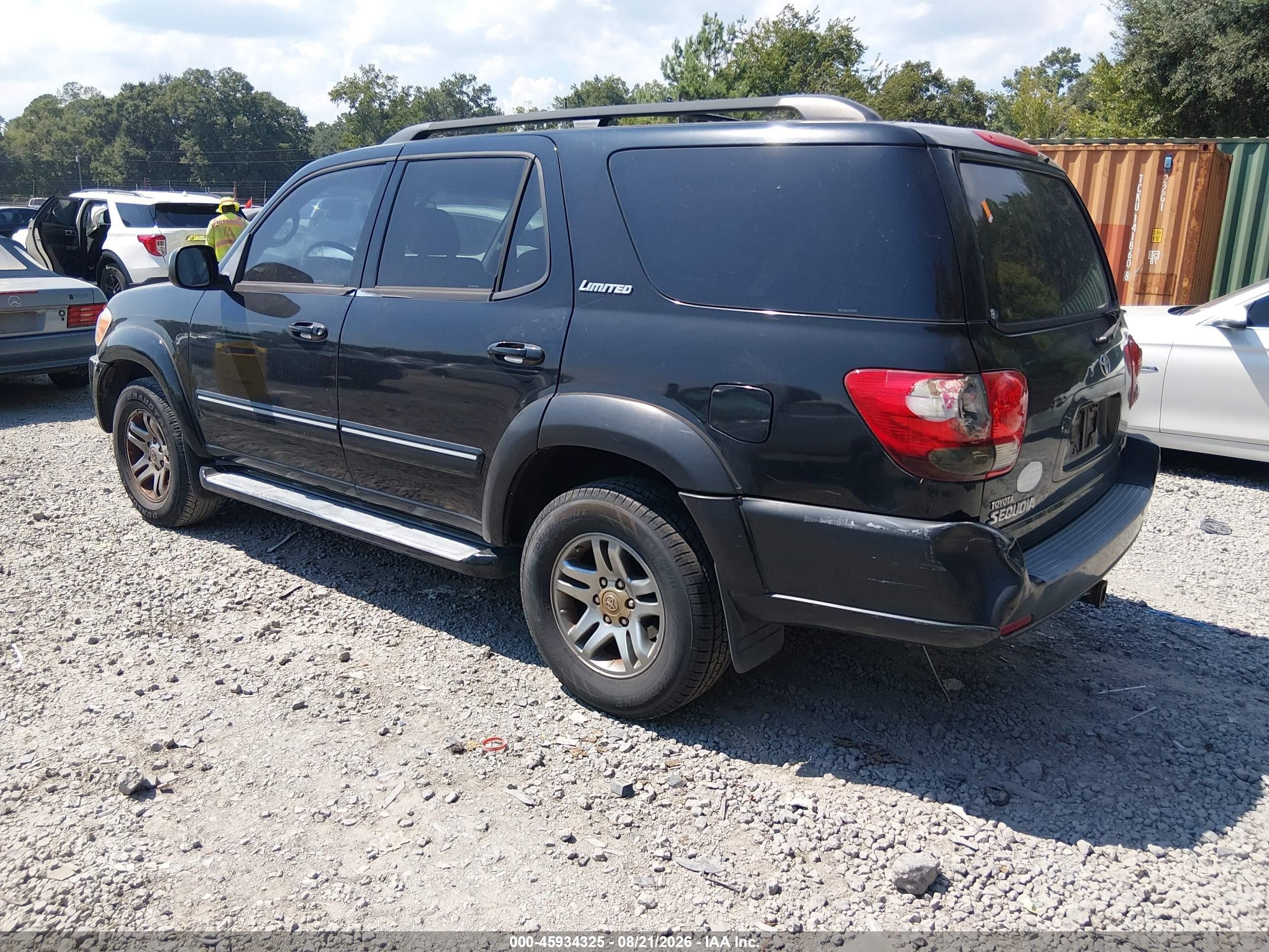 2007 Toyota Sequoia Limited Black vin: 5TDZT38AX7S299565