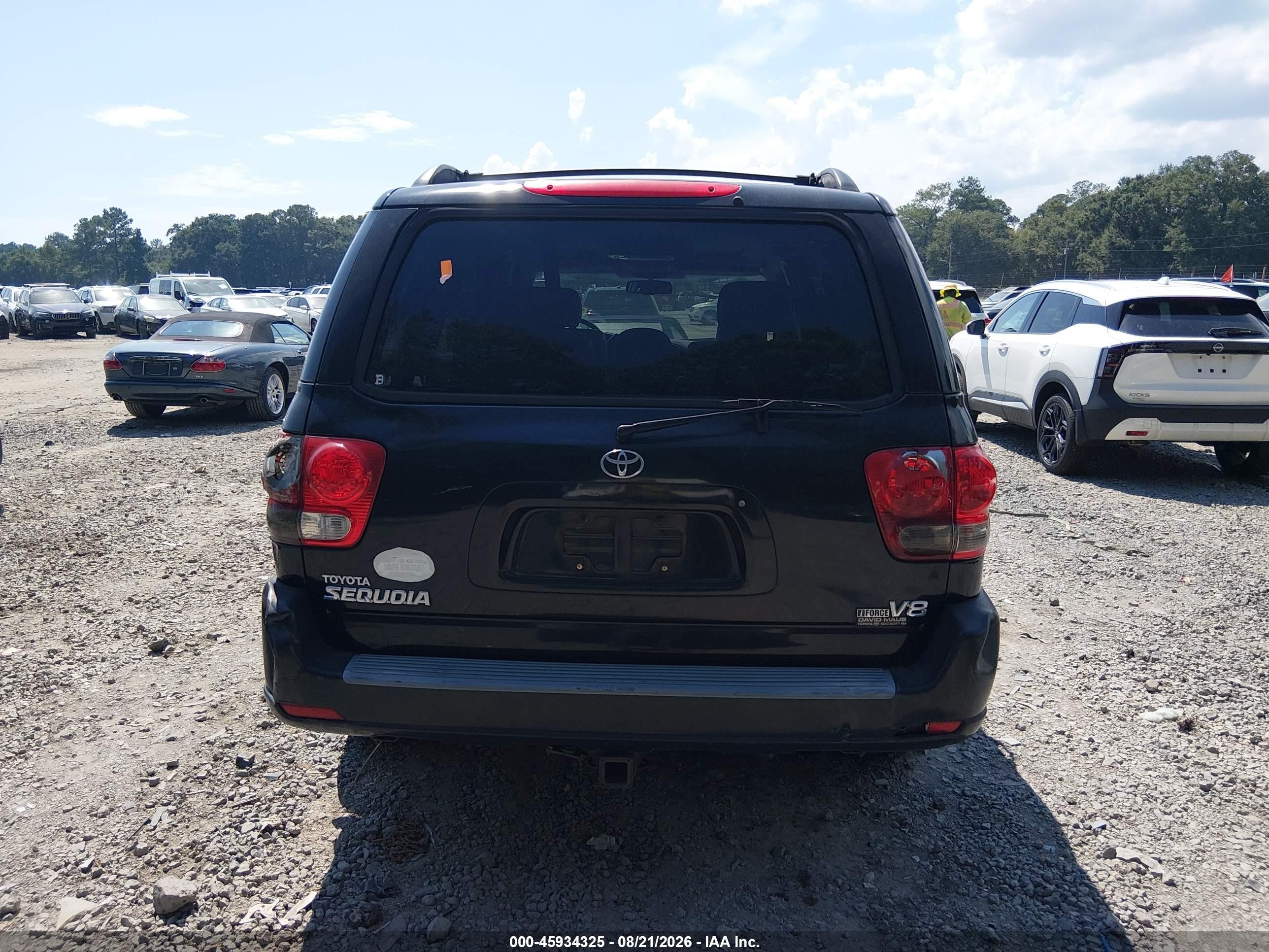 2007 Toyota Sequoia Limited Black vin: 5TDZT38AX7S299565